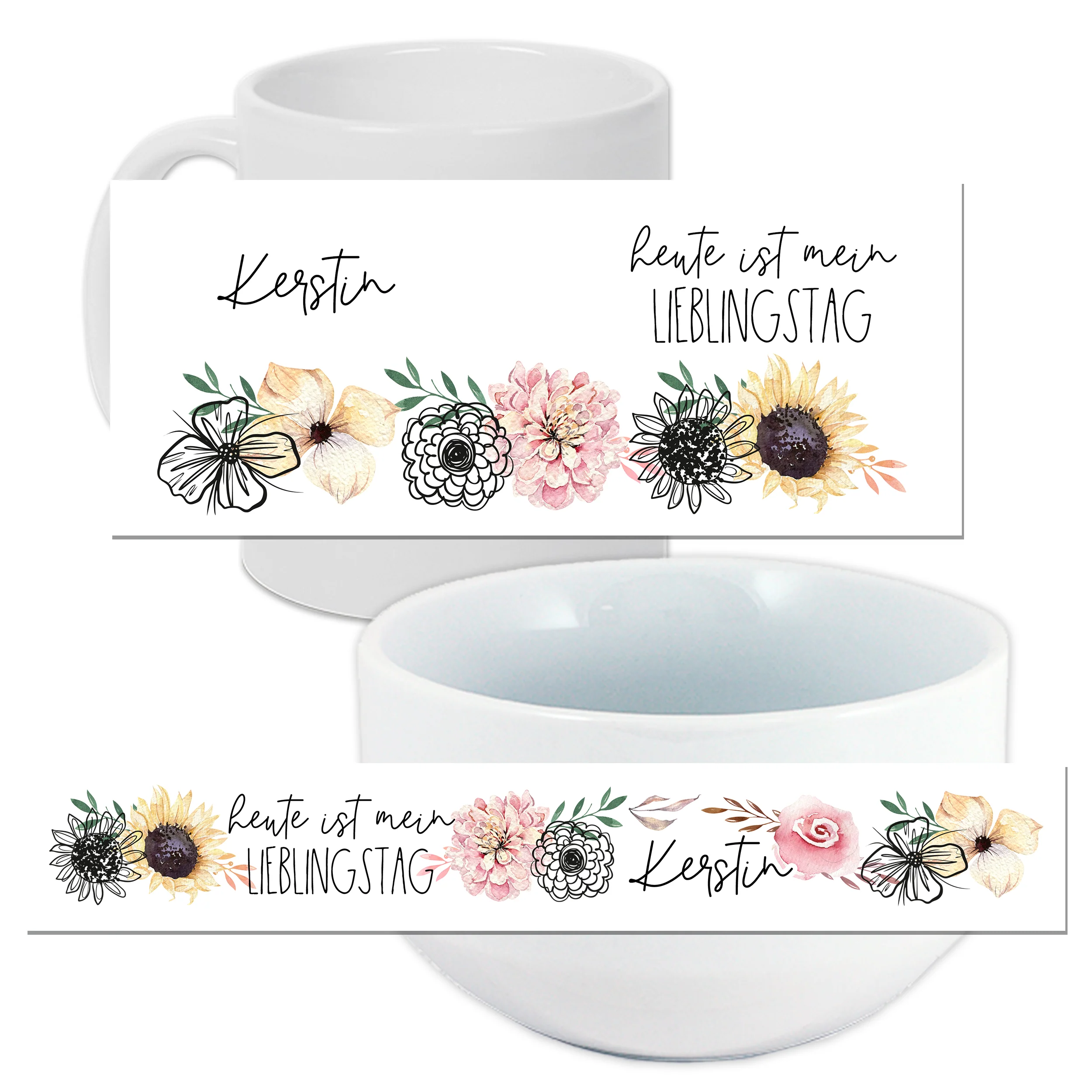 Frühstücksset mit Blumenmotiv - Image 3
