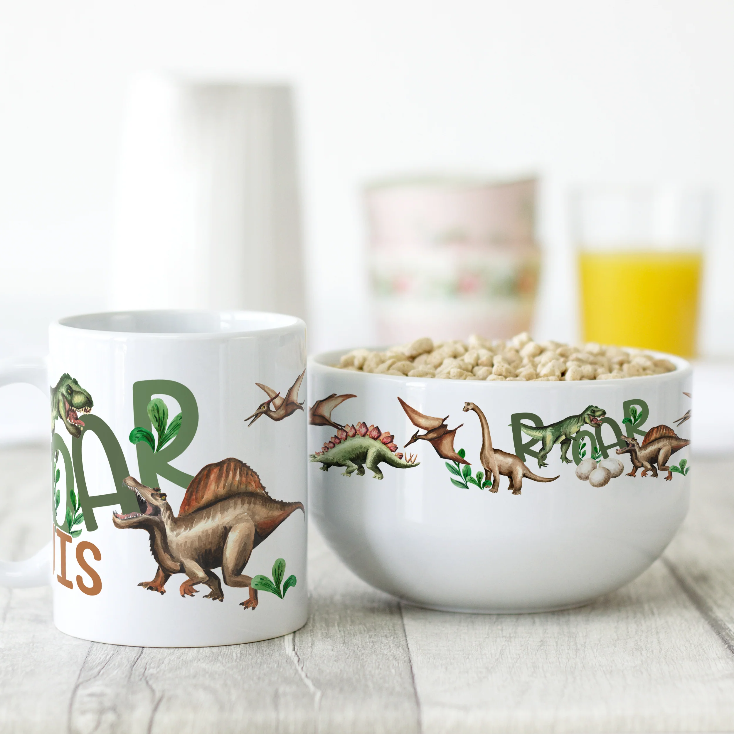 Frühstücksset Müslischale mit Tasse - Dino-Abenteuer für kleine Entdecker - Image 2