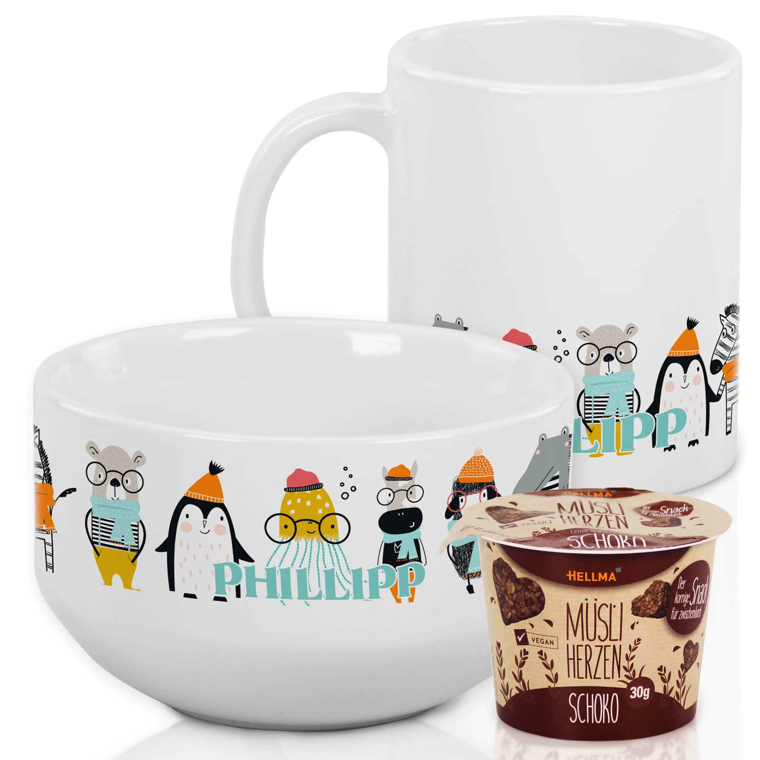 Frühstücksset Müslischale mit Tasse - Für fröhliche Morgenstunden