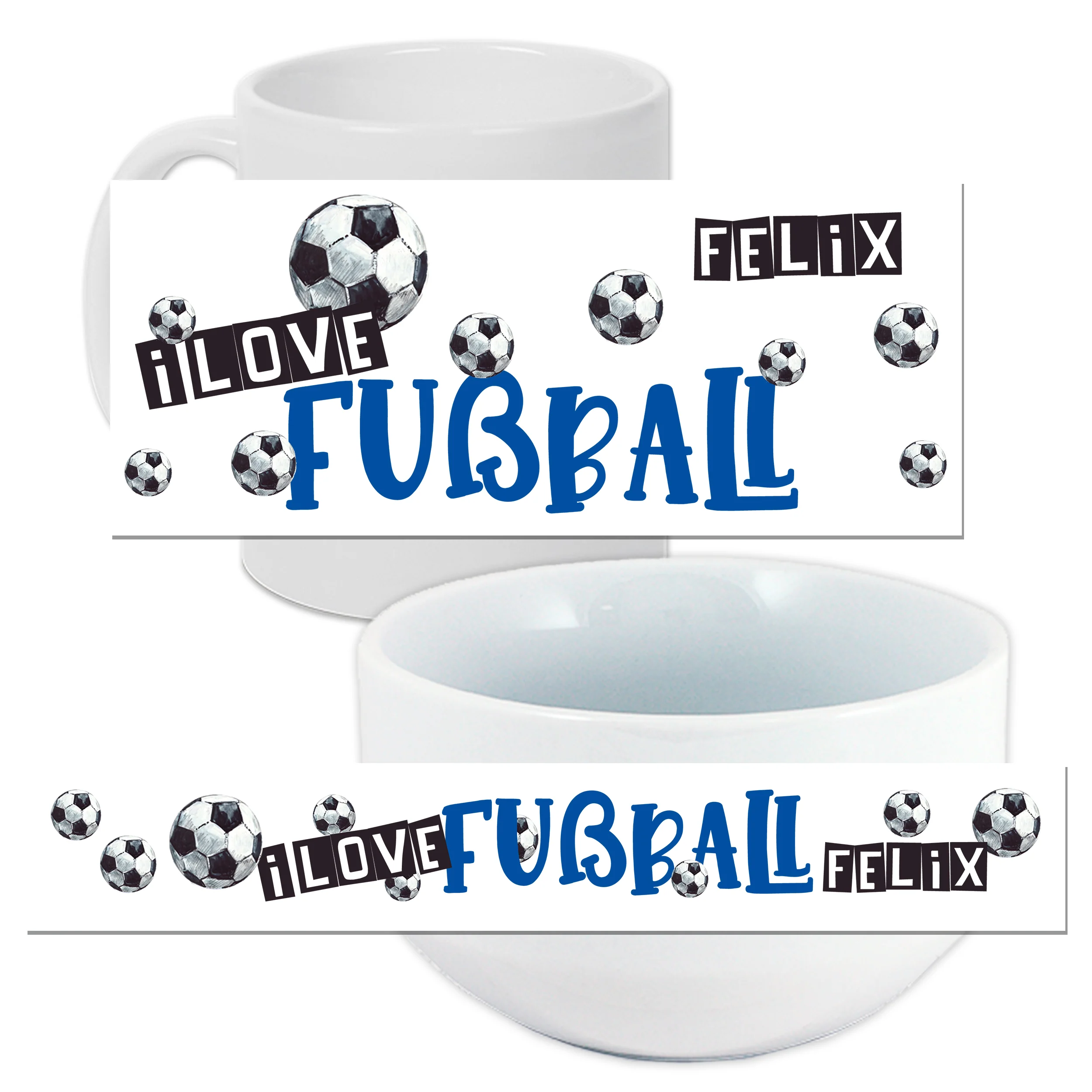 Frühstücksset Müslischale mit Tasse - Für kleine Fußballfans - Image 3
