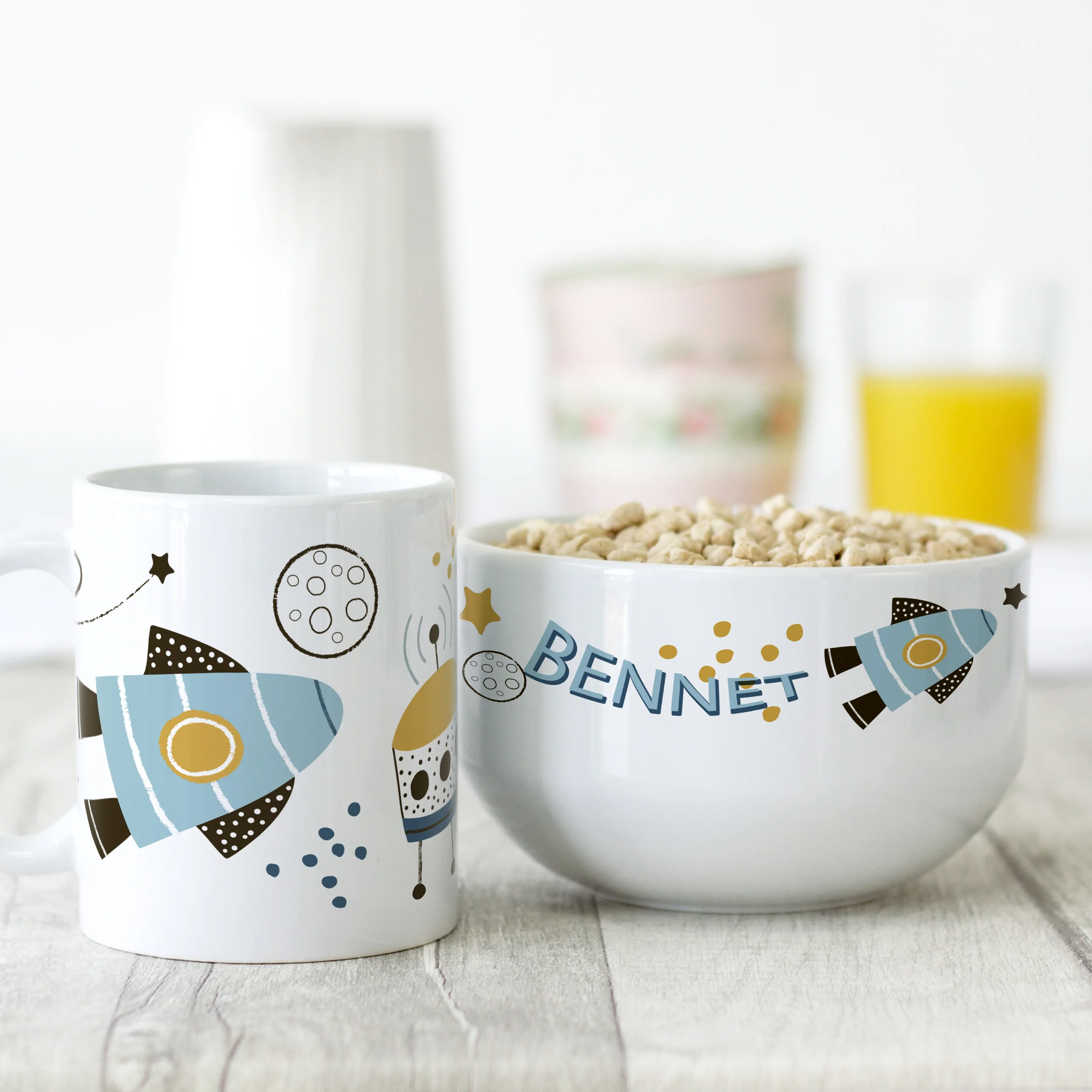 Frühstücksset Müslischale mit Tasse - Weltraum - Image 2