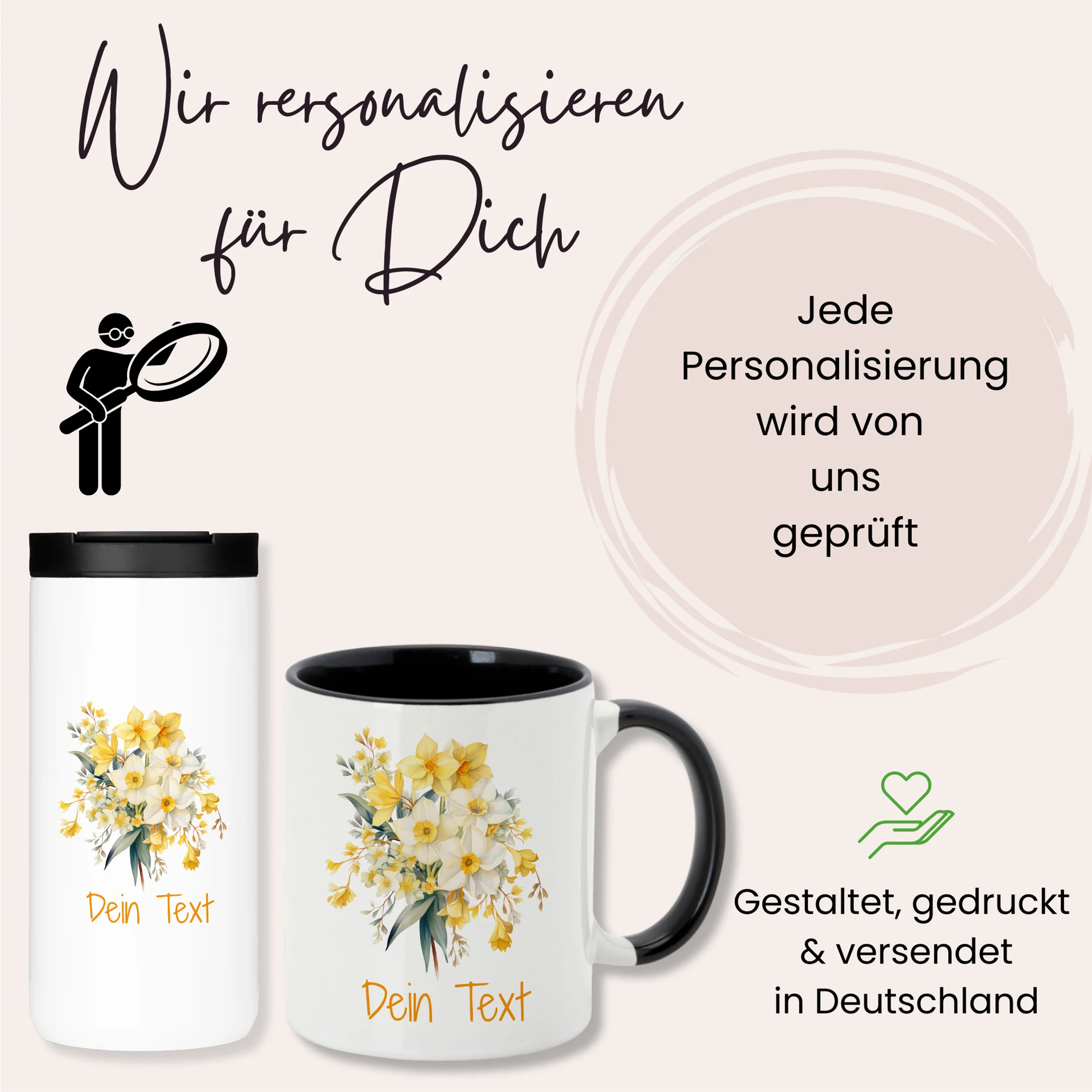 Geschenkset Kaffeebecher mit Tasse - Blühende Frühlingsfreude - Image 3