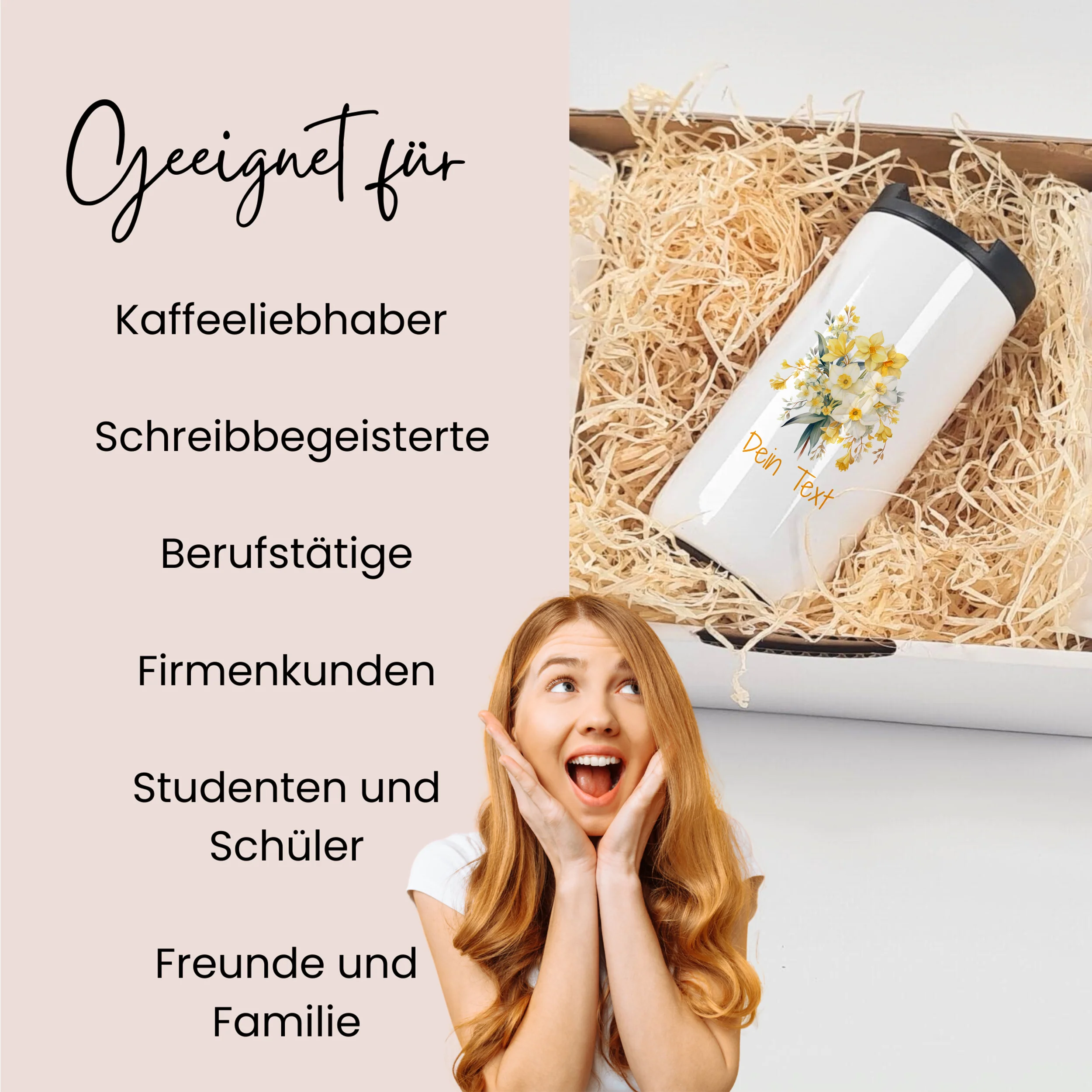 Geschenkset Kaffeebecher mit Tasse - Blühende Frühlingsfreude - Image 5
