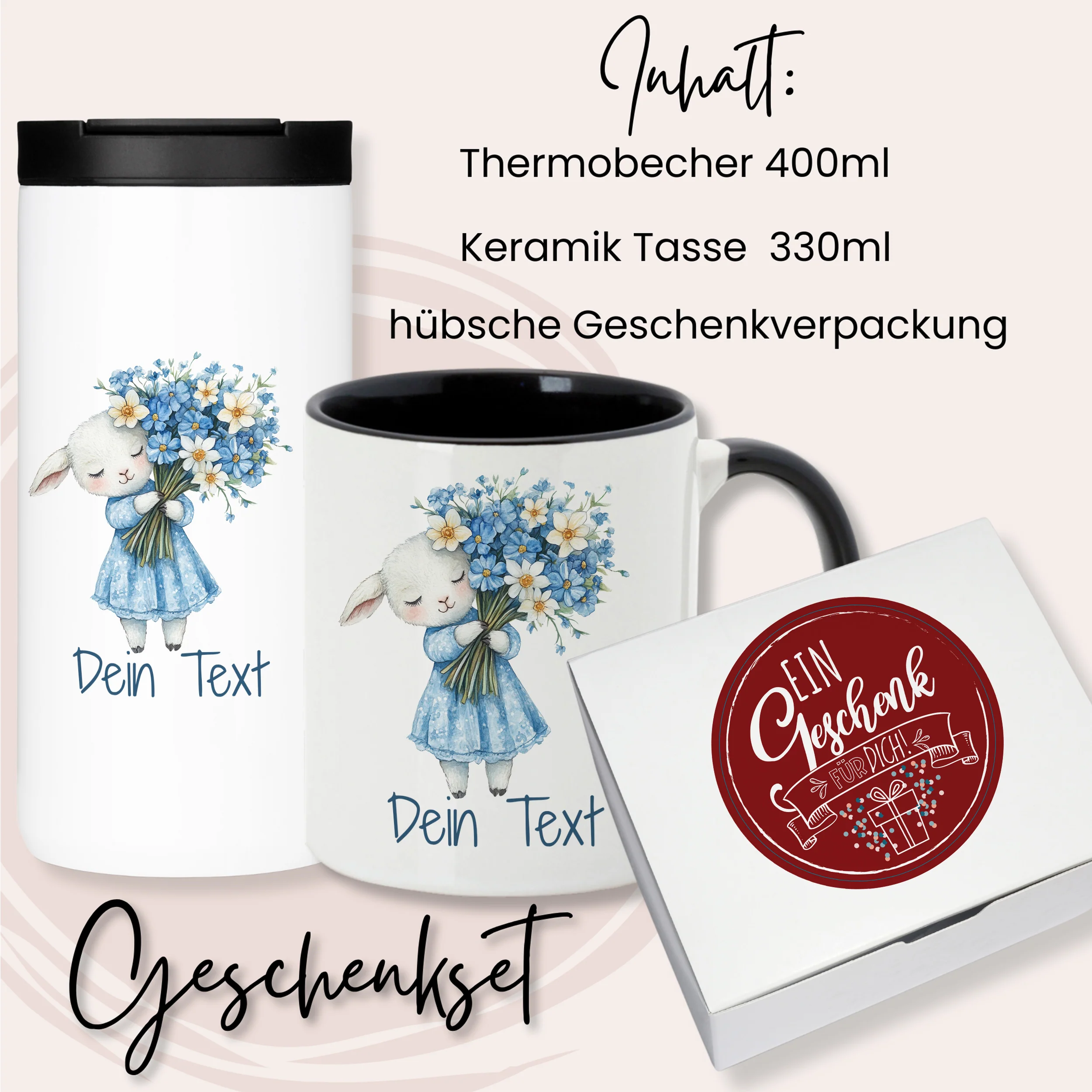 Geschenkset Kaffeebecher mit Tasse - Für kleine Glücksmomente - Image 2