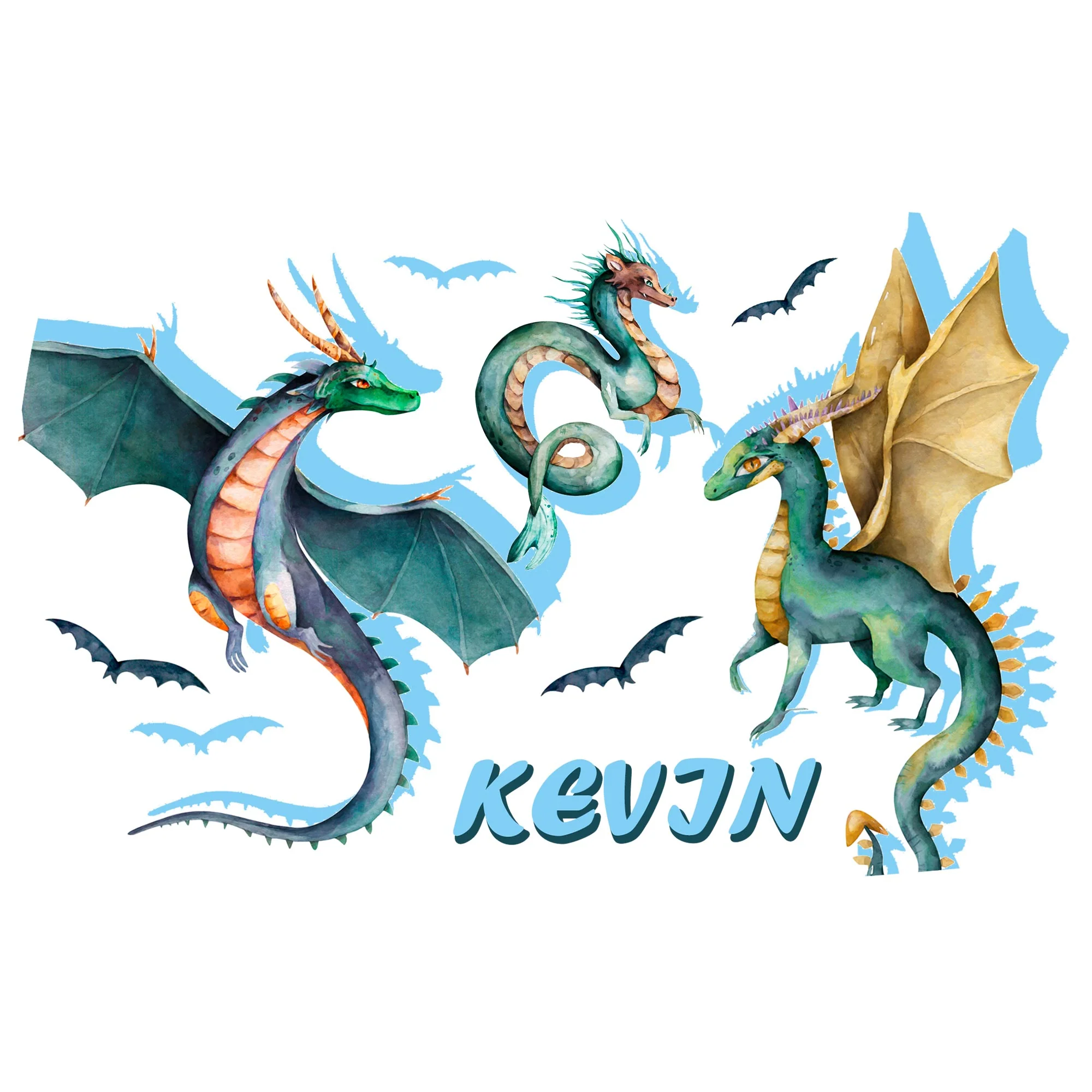 Geschenkset Trinkflasche mit Brotdose Drachen - Image 2