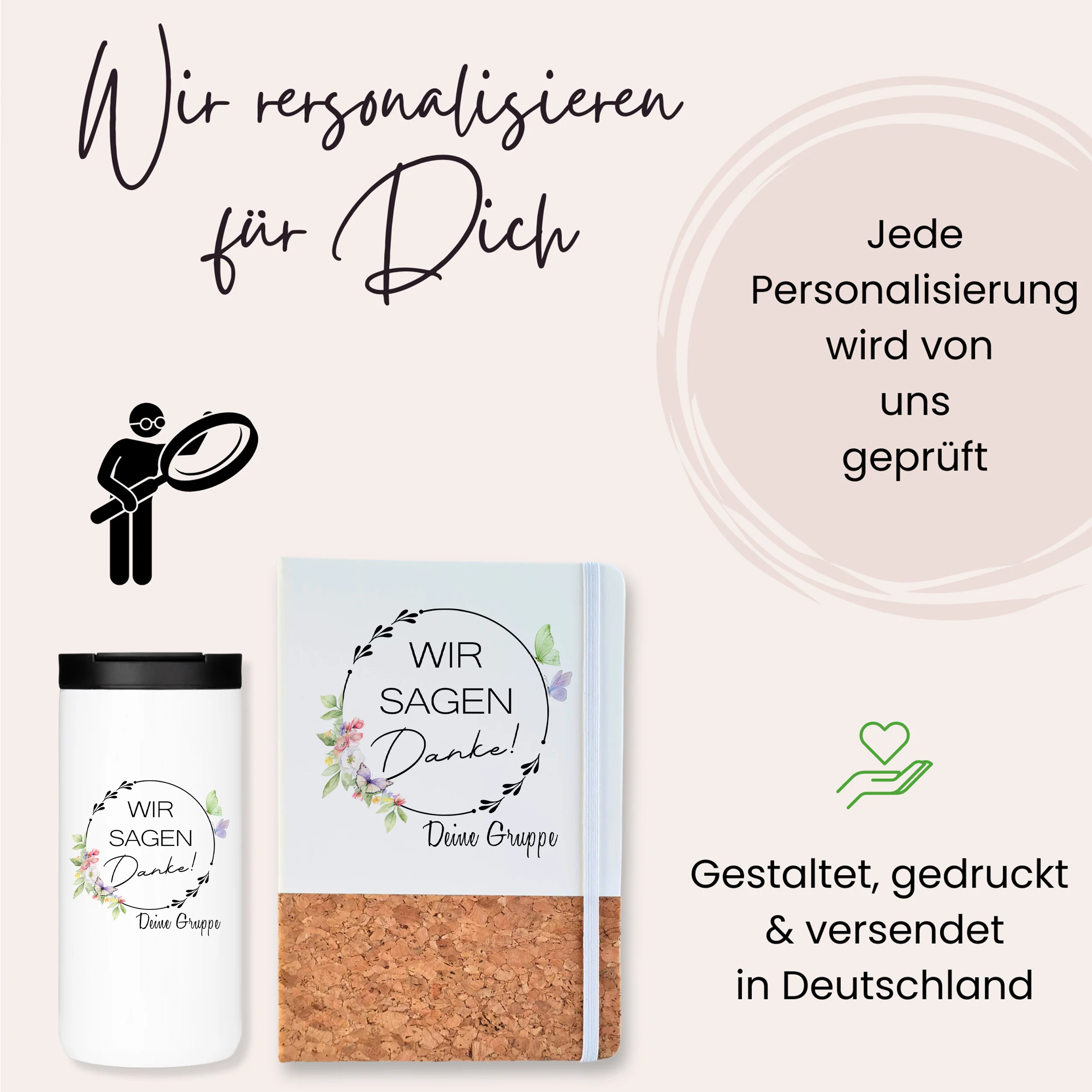 Geschenksets Set Kaffeebecher mit Notizbuch - Wir sagen Danke - Image 3