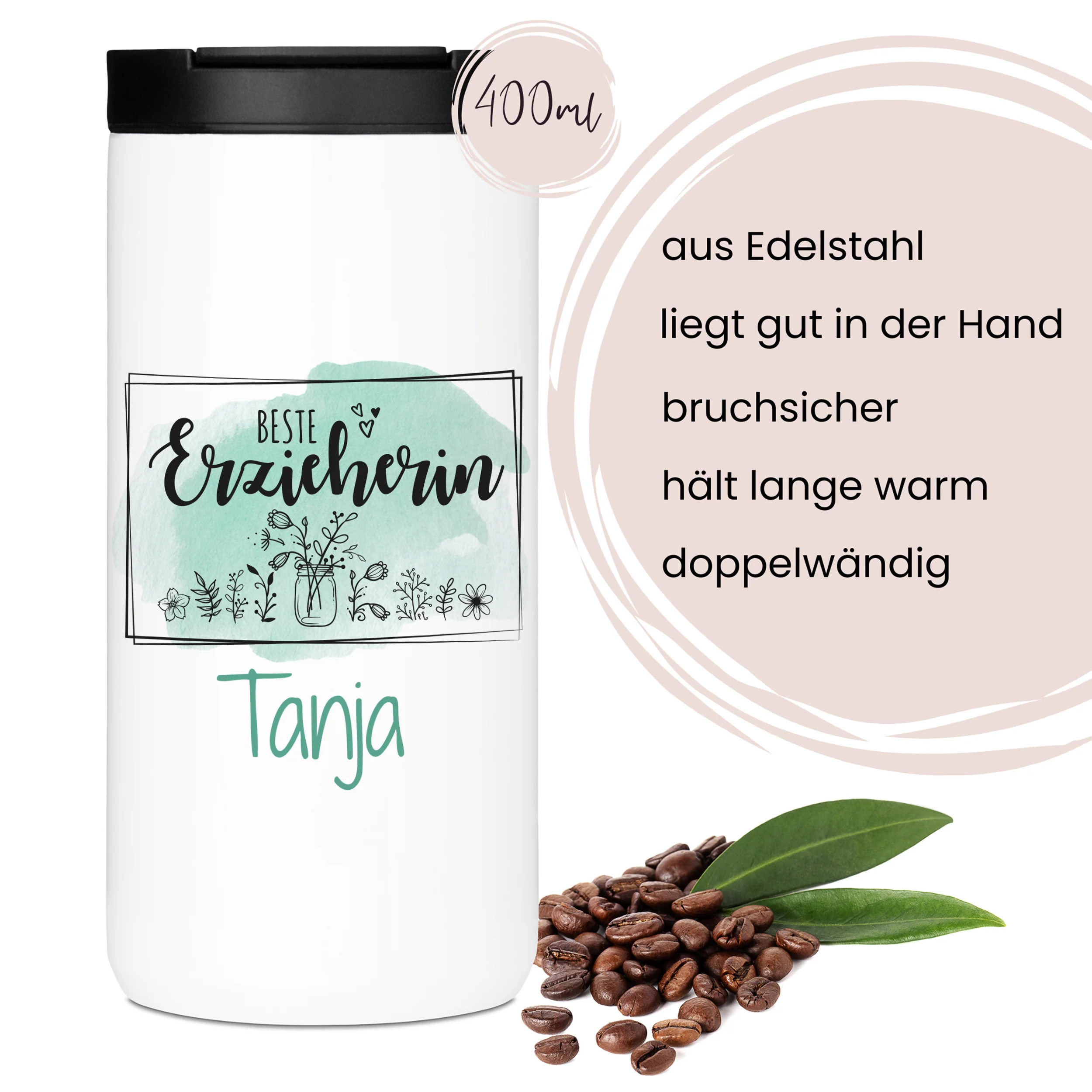 Geschenksets Set Kaffeebecher mit Notizbuch - Für die beste Erzieherin - Image 3