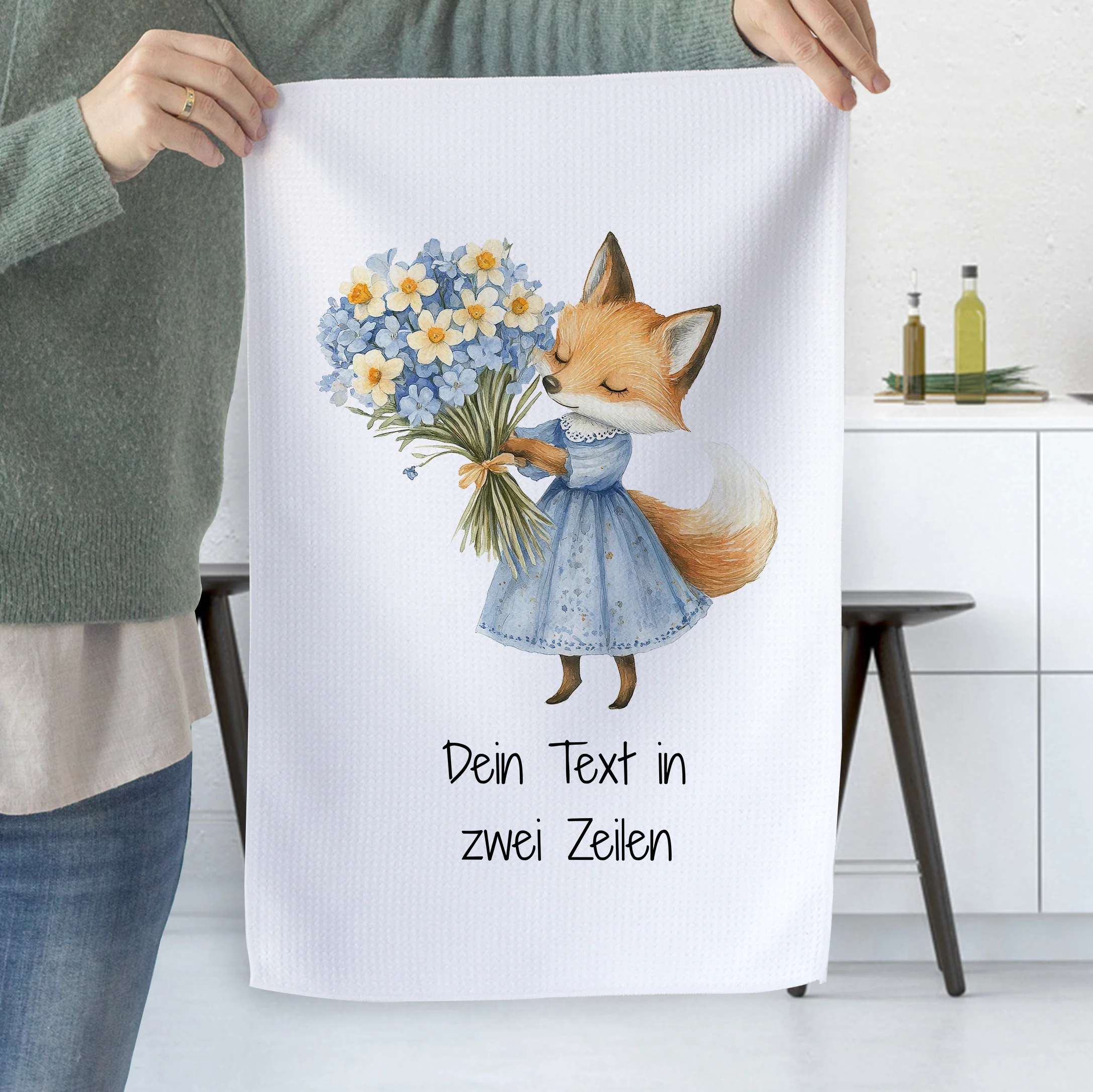 Geschirrtuch Fuchs mit Blumen - Image 2
