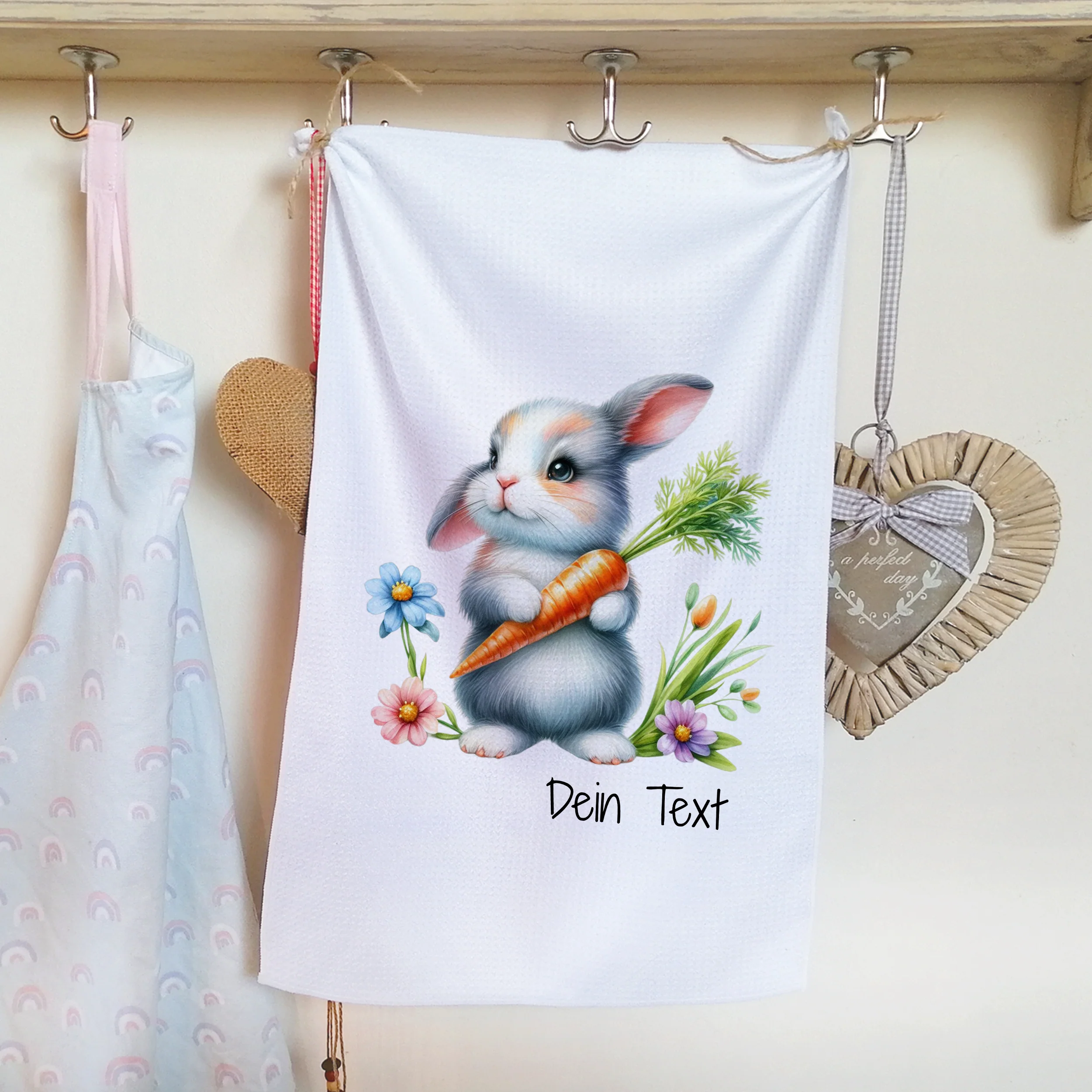 Geschirrtuch Hase mit Karotte zur Ostern - Image 3