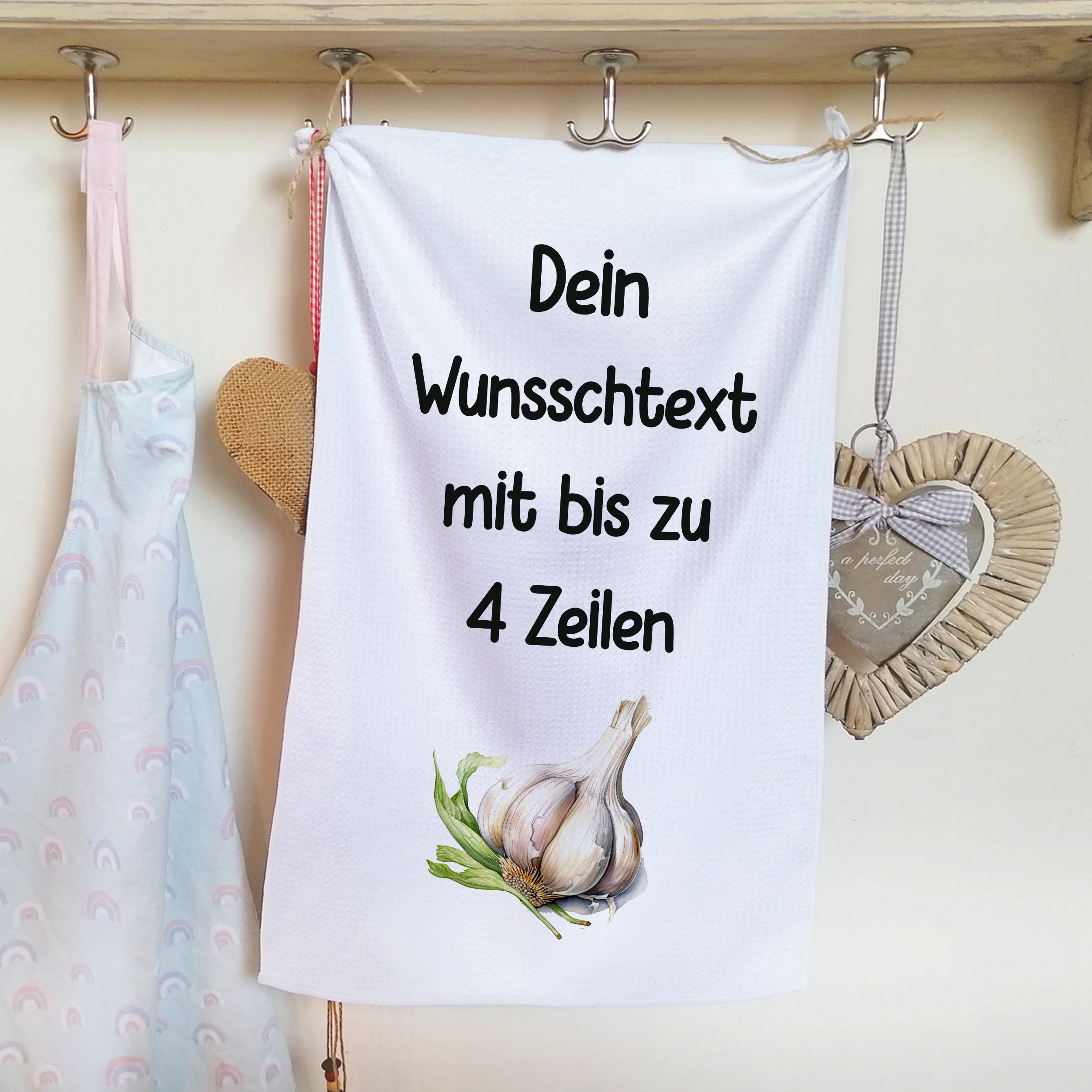 Geschirrtuch Knoblauch - Wunschtext bis zu 4 Zeilen - Image 3