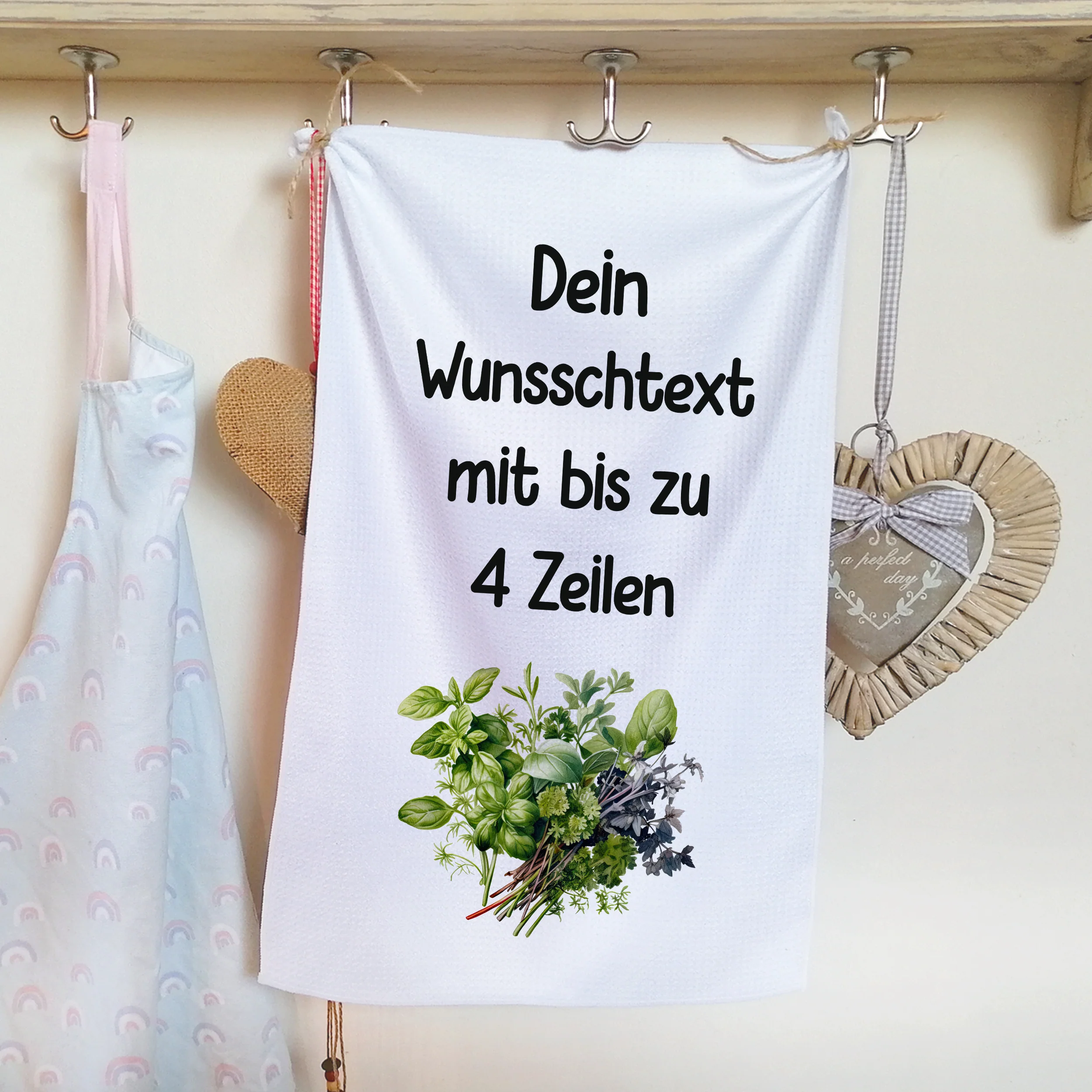 Geschirrtuch Kräuter - Wunschtext bis zu 4 Zeilen - Image 3