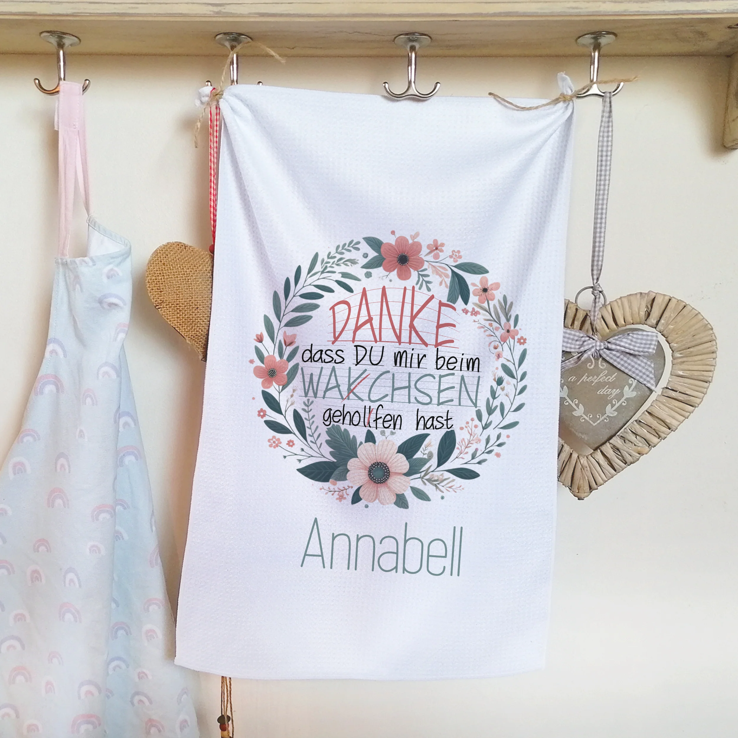 Geschirrtuch mit Blumenmotiv - Dankbarkeit fürs Helfen - Image 3