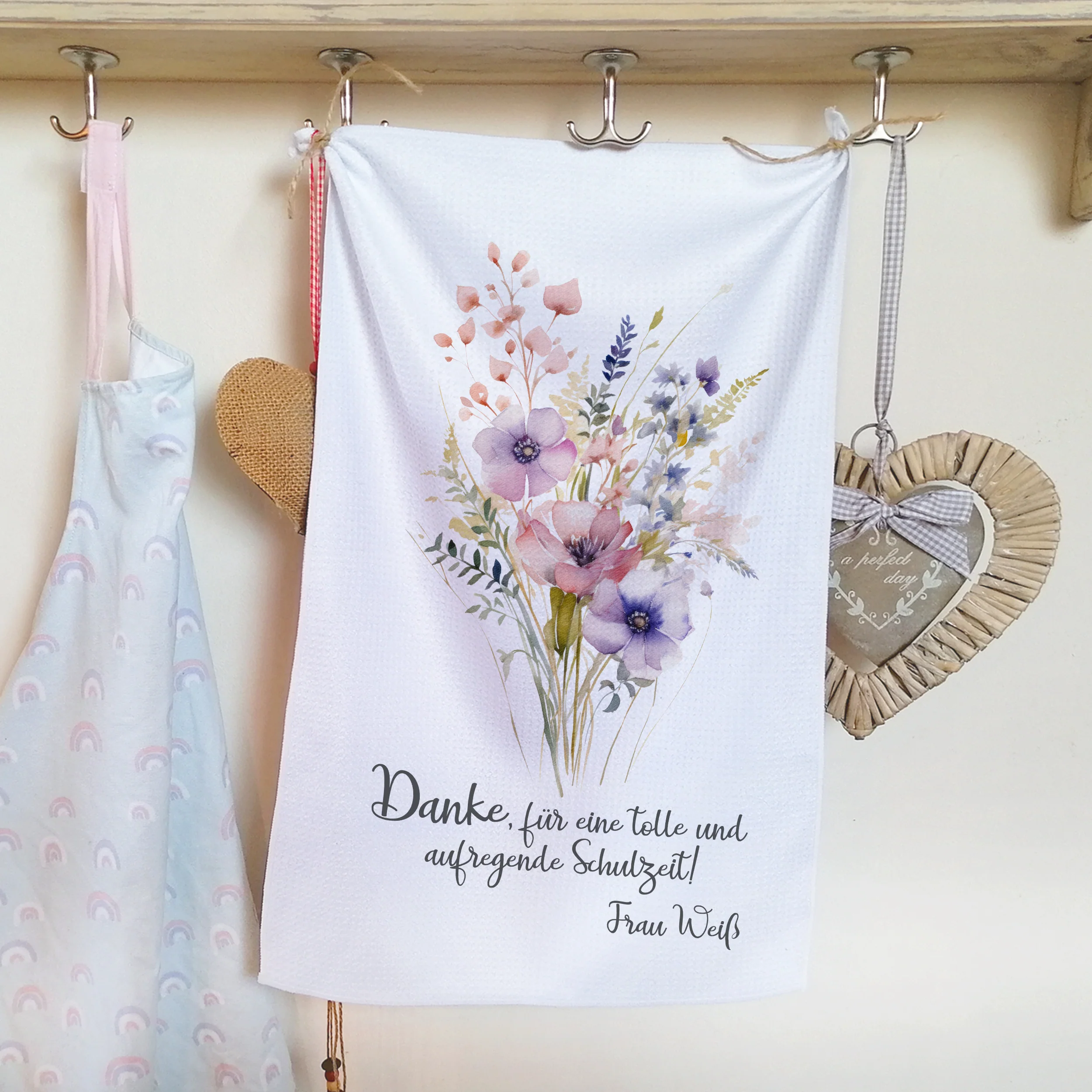 Geschirrtuch mit Blumenmotiv - Danke für die schöne Zeit - Image 3