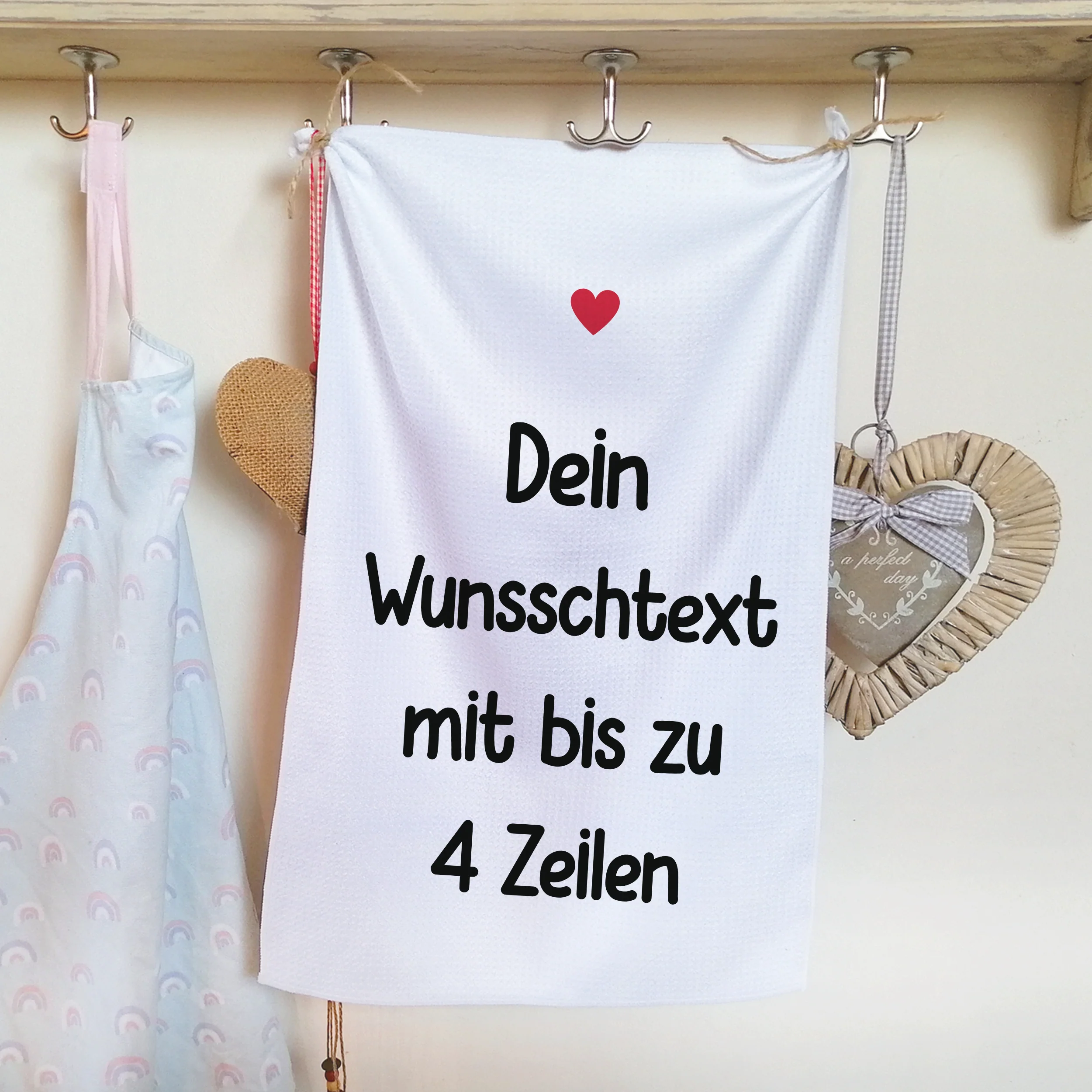 Geschirrtuch mit Wunschtext & Herz - Image 3