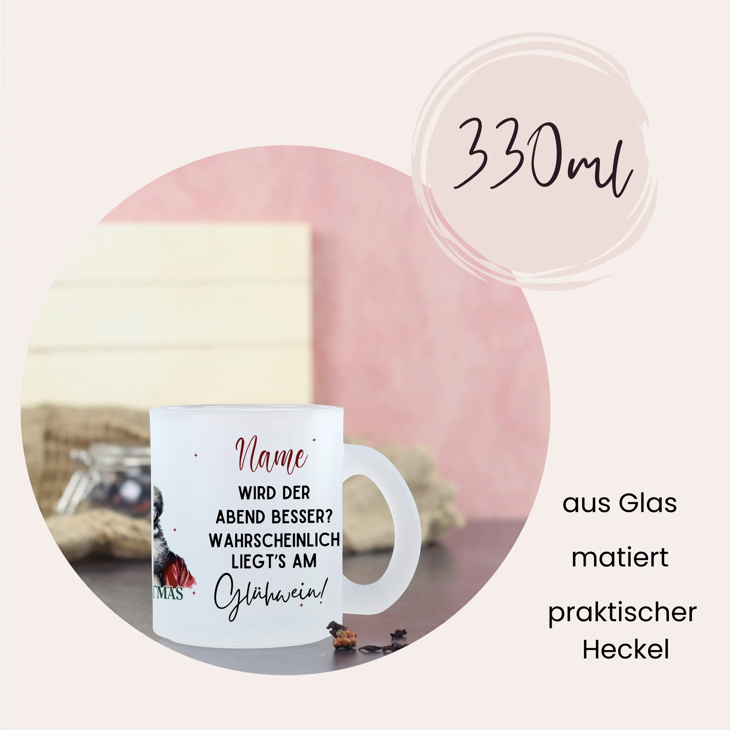 Glas Tasse mit individuellem Text - Image 2