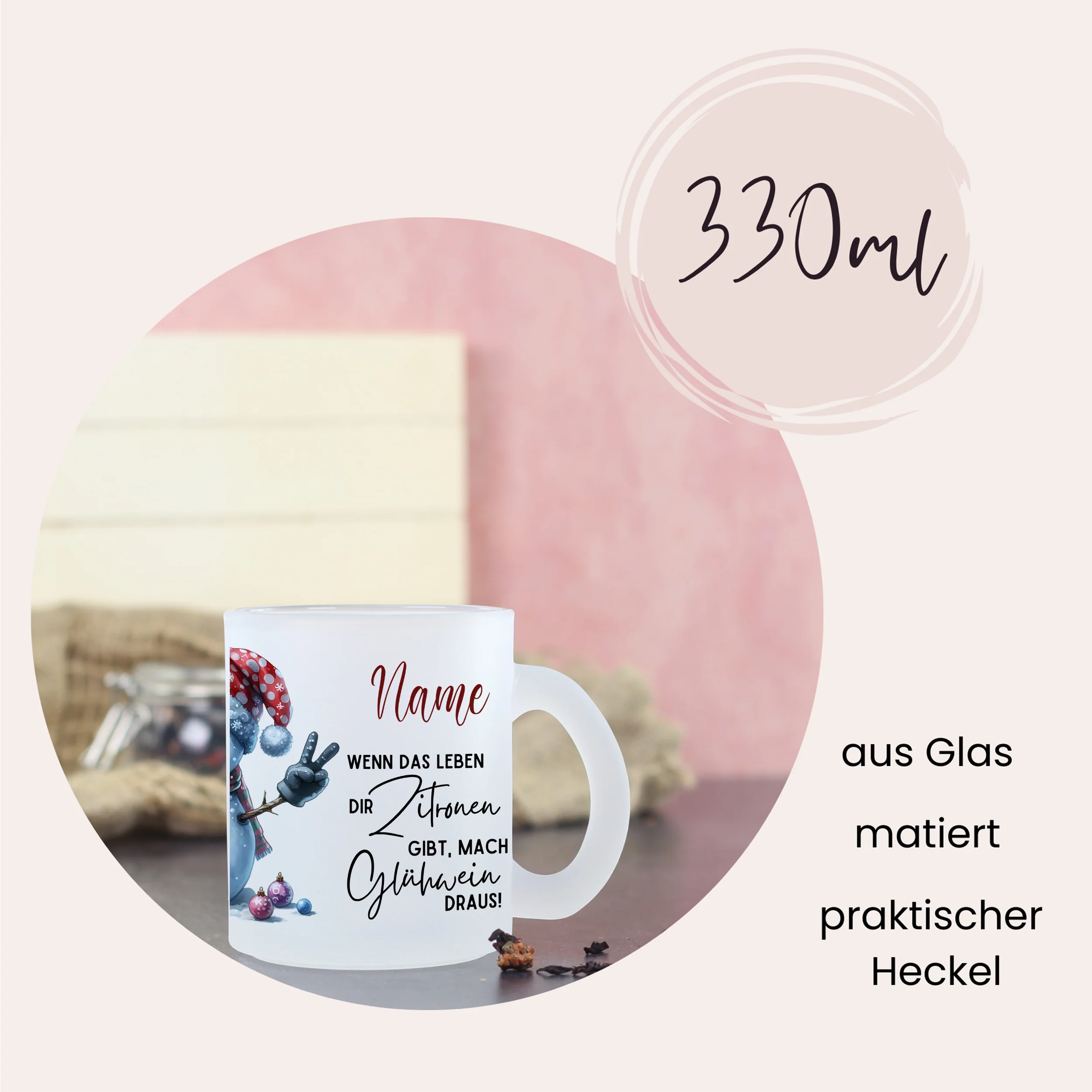 Glas Tasse mit Spruch - Image 2