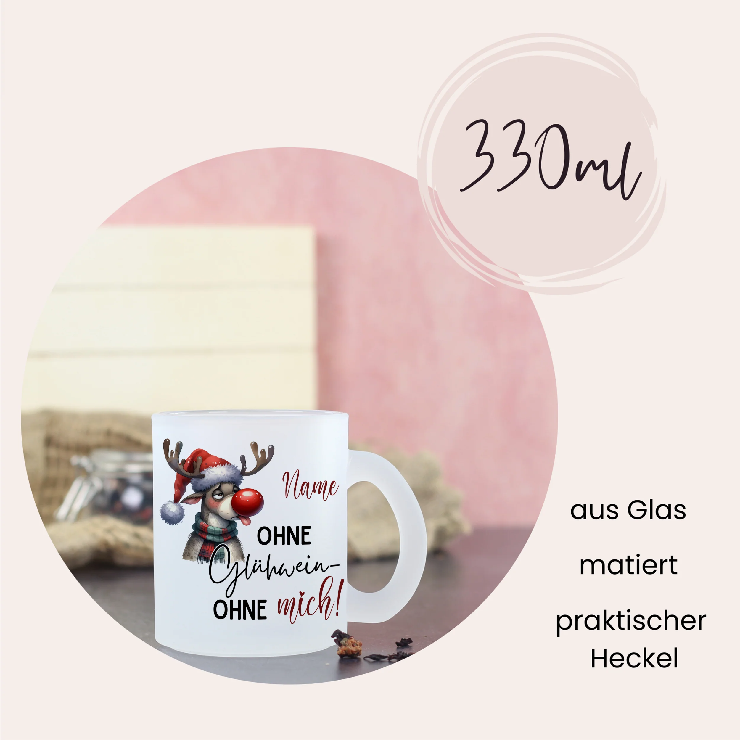 Glas Tasse Weihnachtsmotiv - Image 2