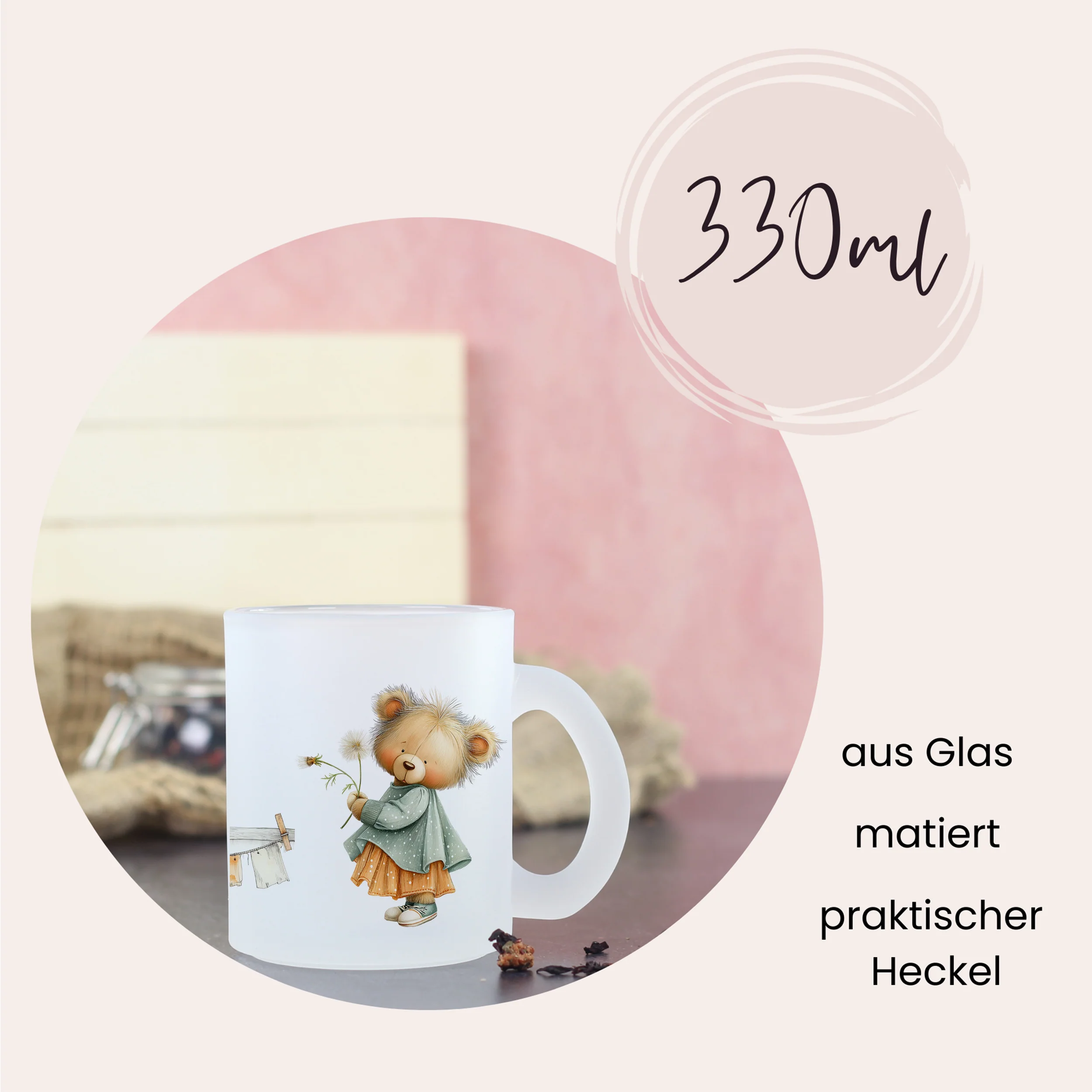 Glastasse mit süßem Bärenmotiv - Image 2