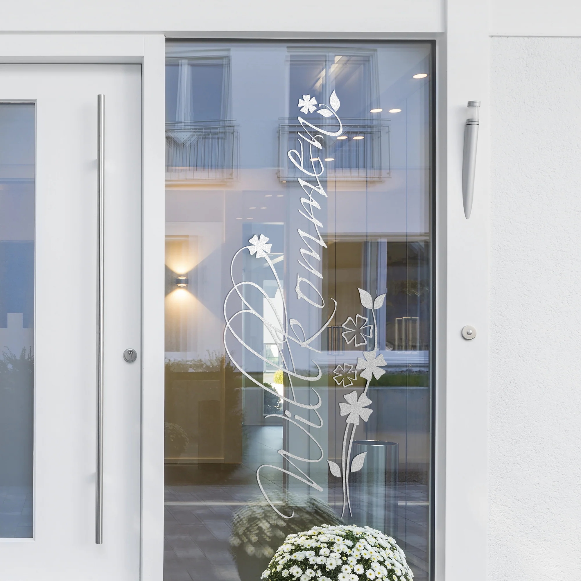 Glastür Aufkleber Willkommen - Image 3