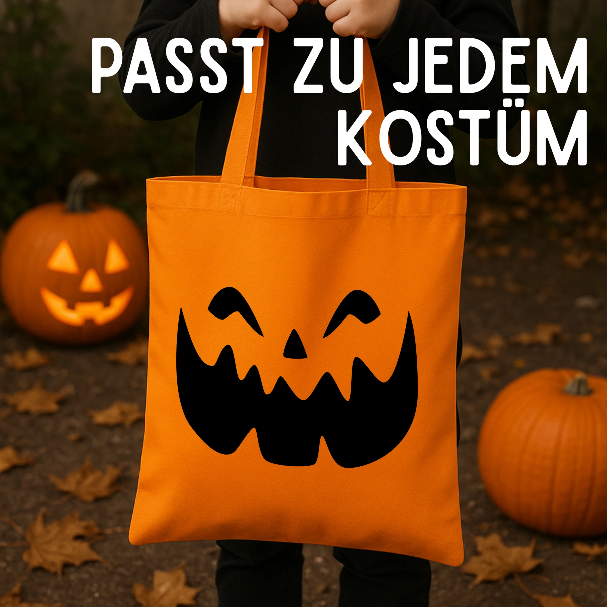 Halloween Tasche mit grinsendem Kürbis - Fröhliche Halloween-Stimmung - Image 3