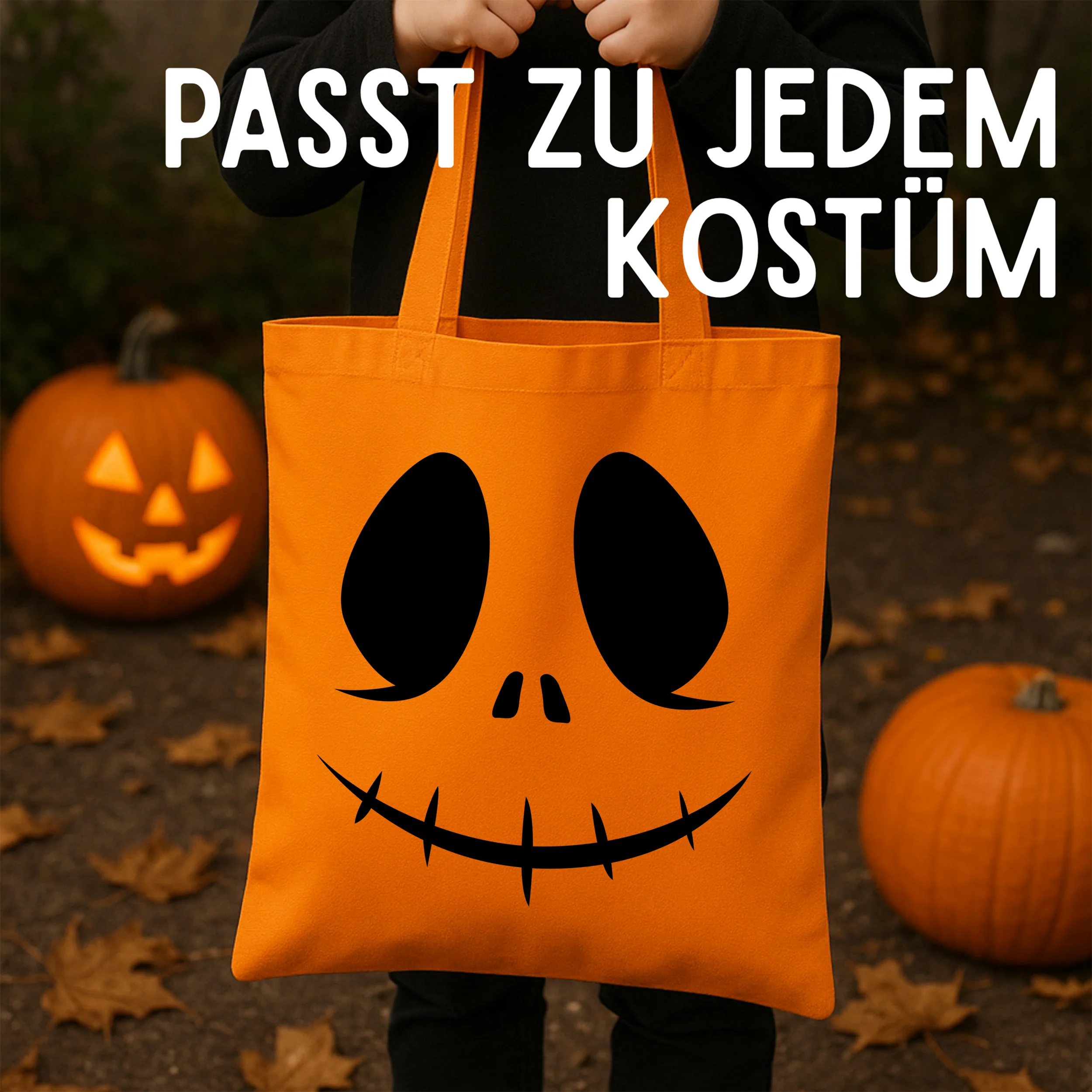 Halloween Tasche mit grinsendem Kürbis-Motiv - Fröhliche Feststimmung - Image 3