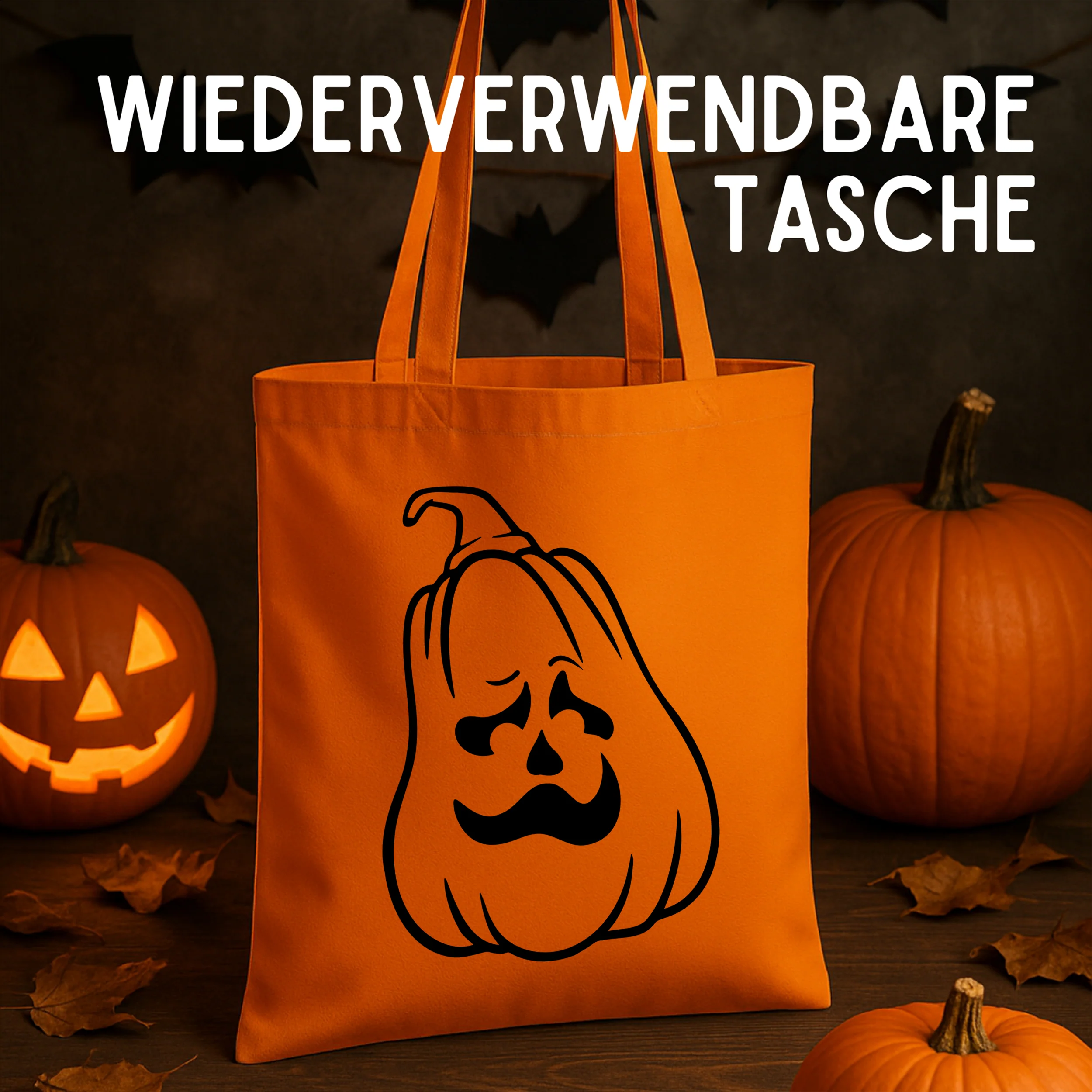 Halloween Tasche mit Grusel-Kürbis - Für die perfekte Halloween-Stimmung - Image 2