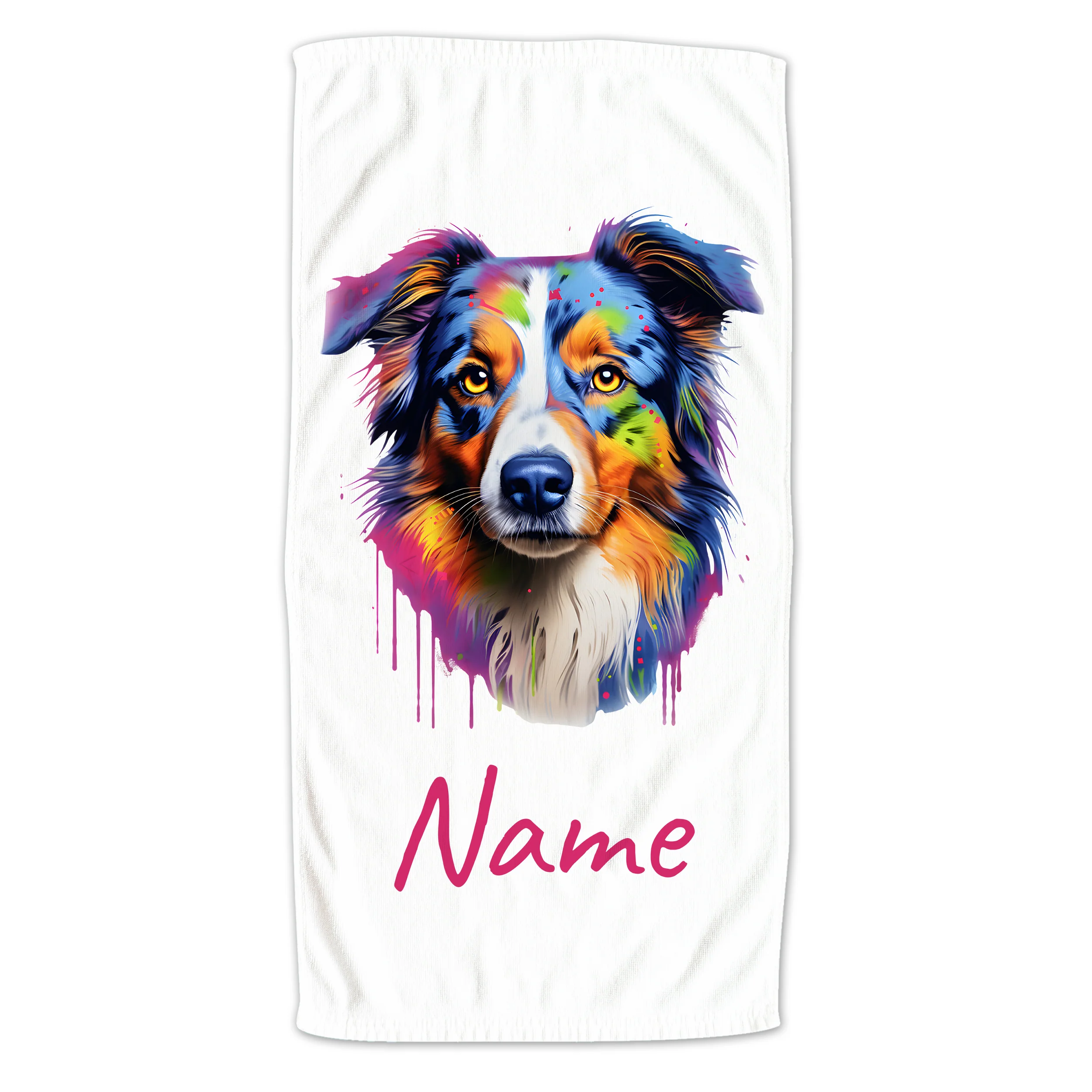 Handtuch Australian Shepherd mit Namen
