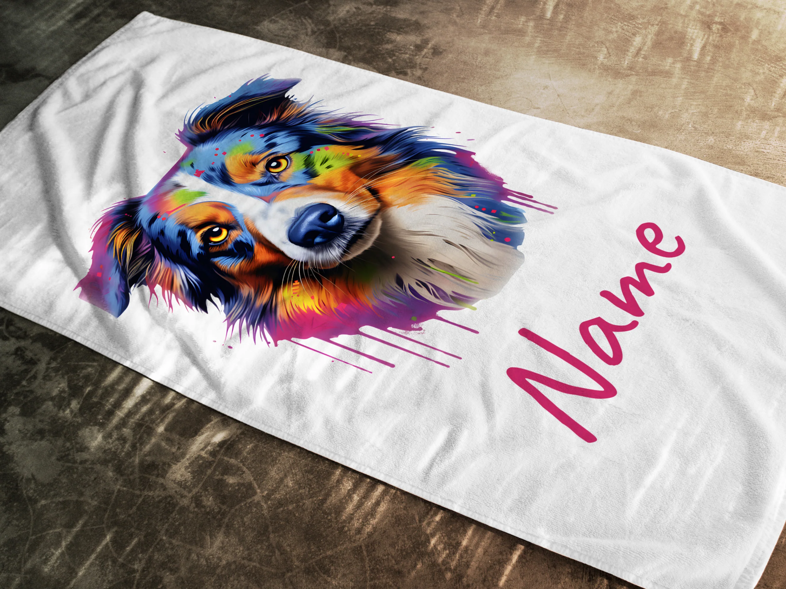 Handtuch Australian Shepherd mit Namen - Image 2