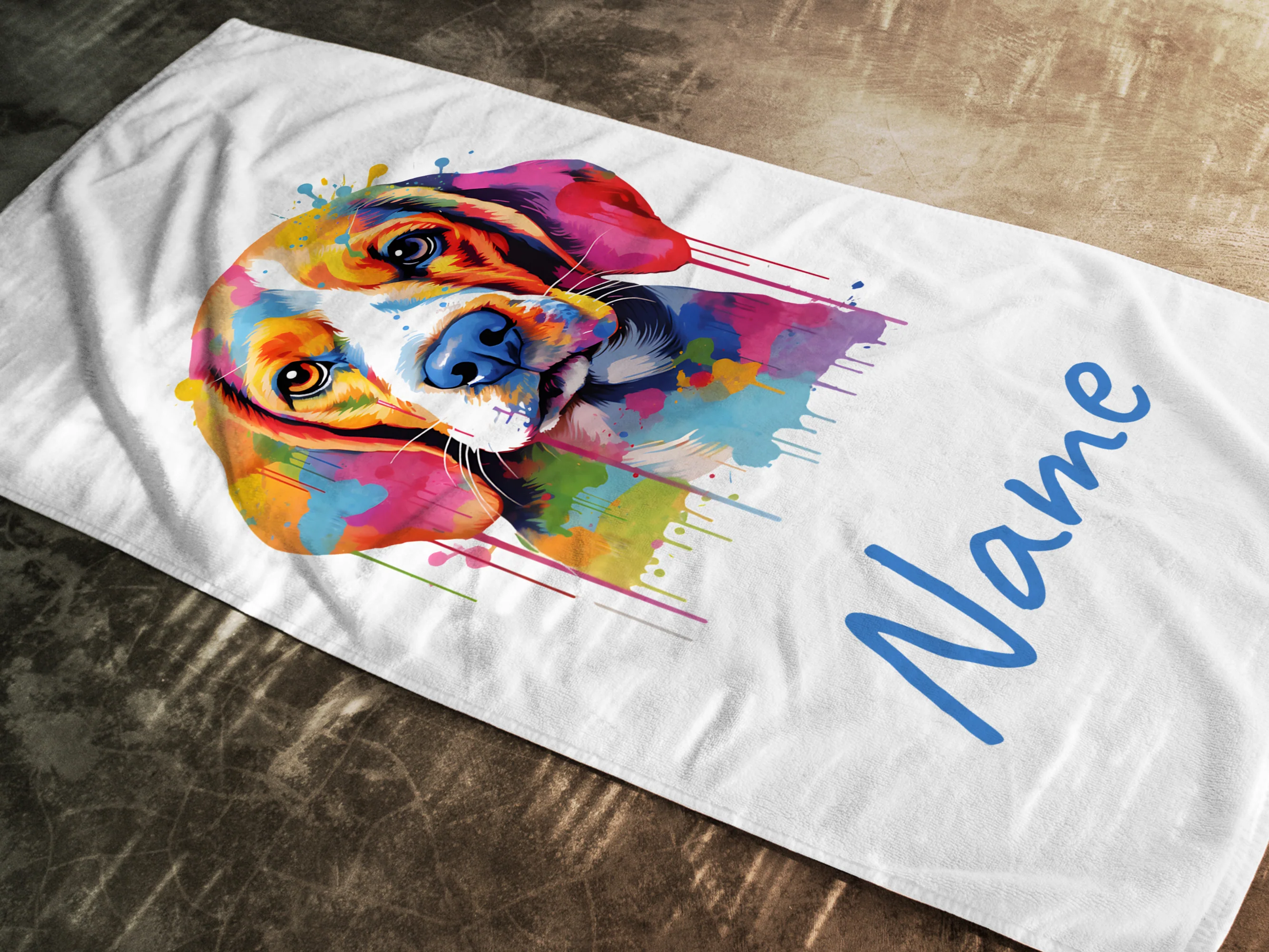 Handtuch Beagle mit Namen personalisiert - Image 2