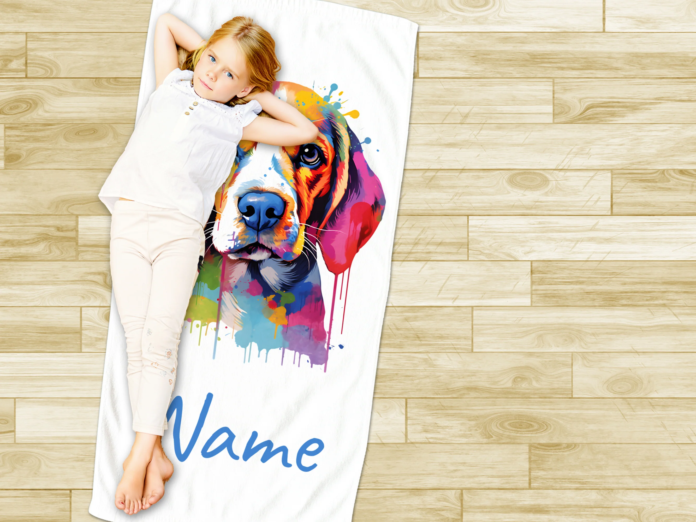 Handtuch Beagle mit Namen personalisiert - Image 3