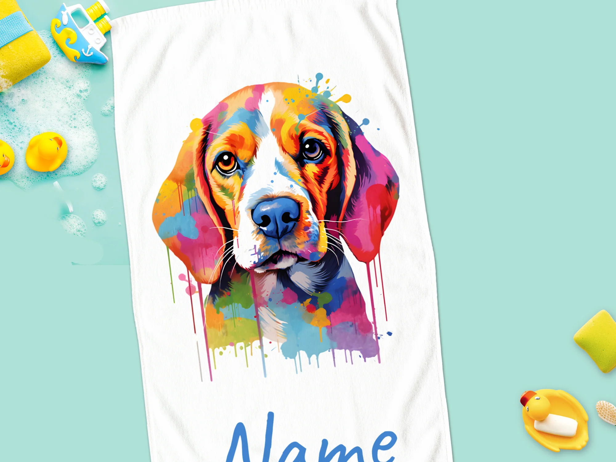 Handtuch Beagle mit Namen personalisiert - Image 4