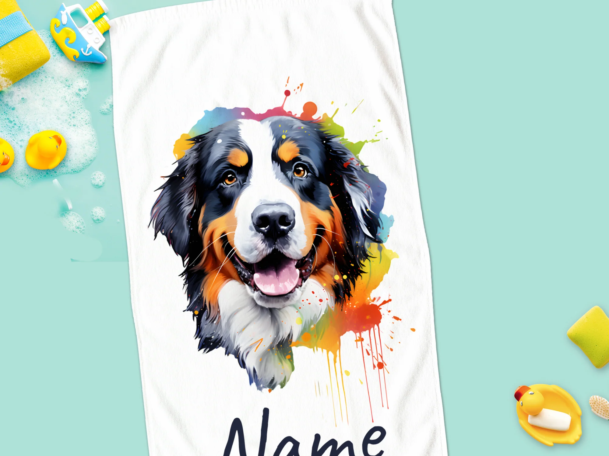 Handtuch Berner Sennenhund mit Namen - Image 4