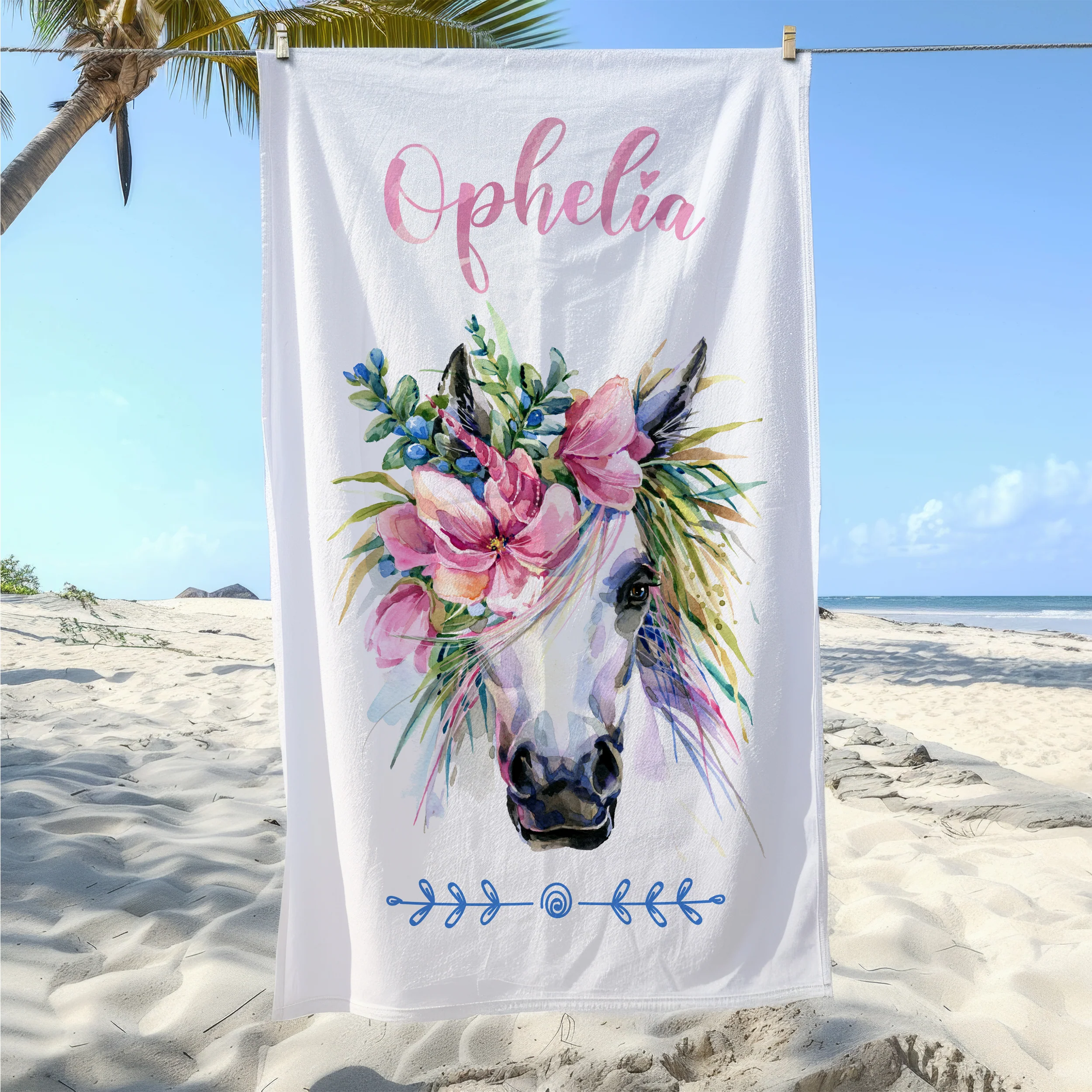 Handtuch Einhorn mit Blumen - Image 5