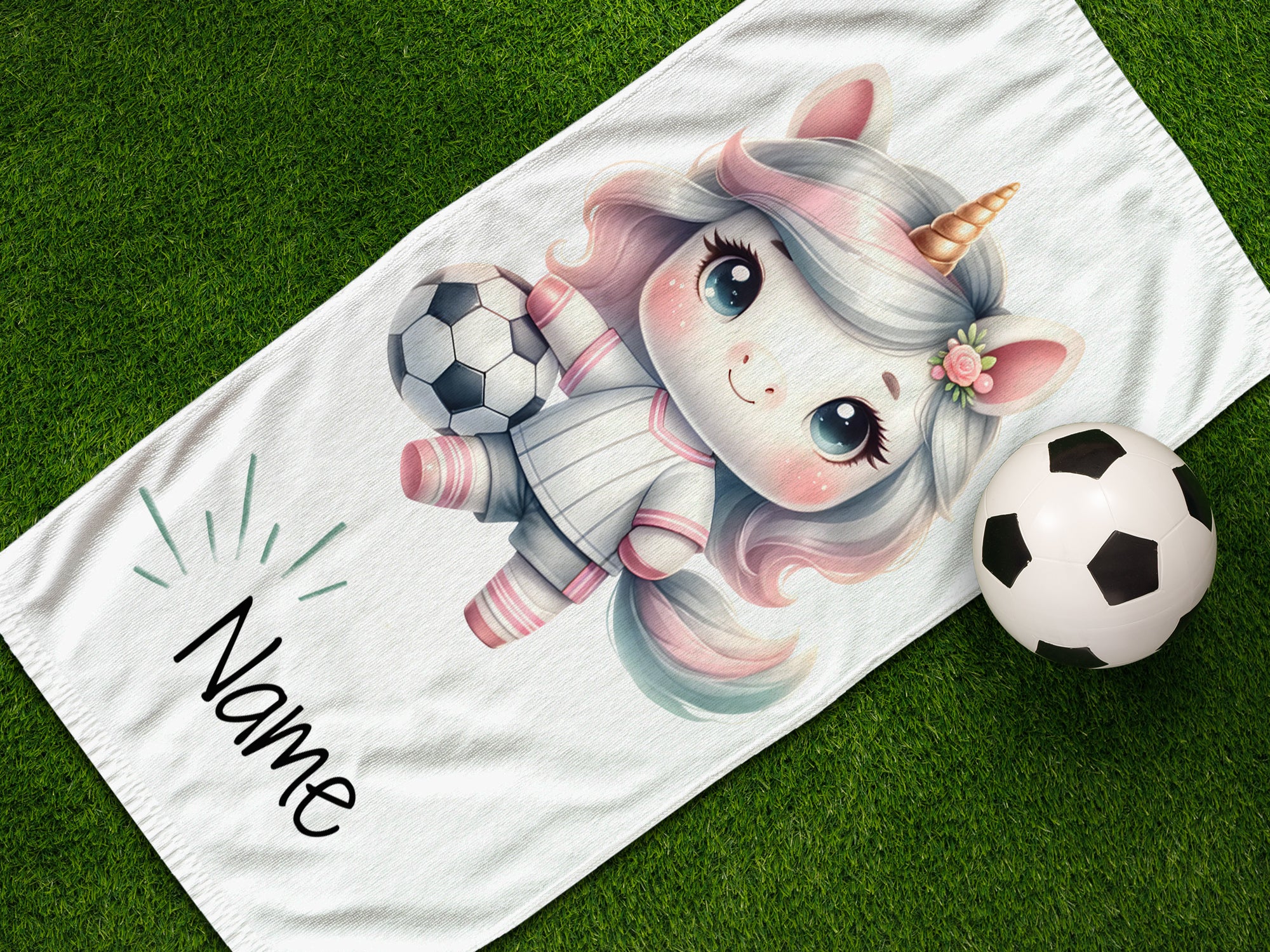 Handtuch Einhorn mit Fußball - Image 3