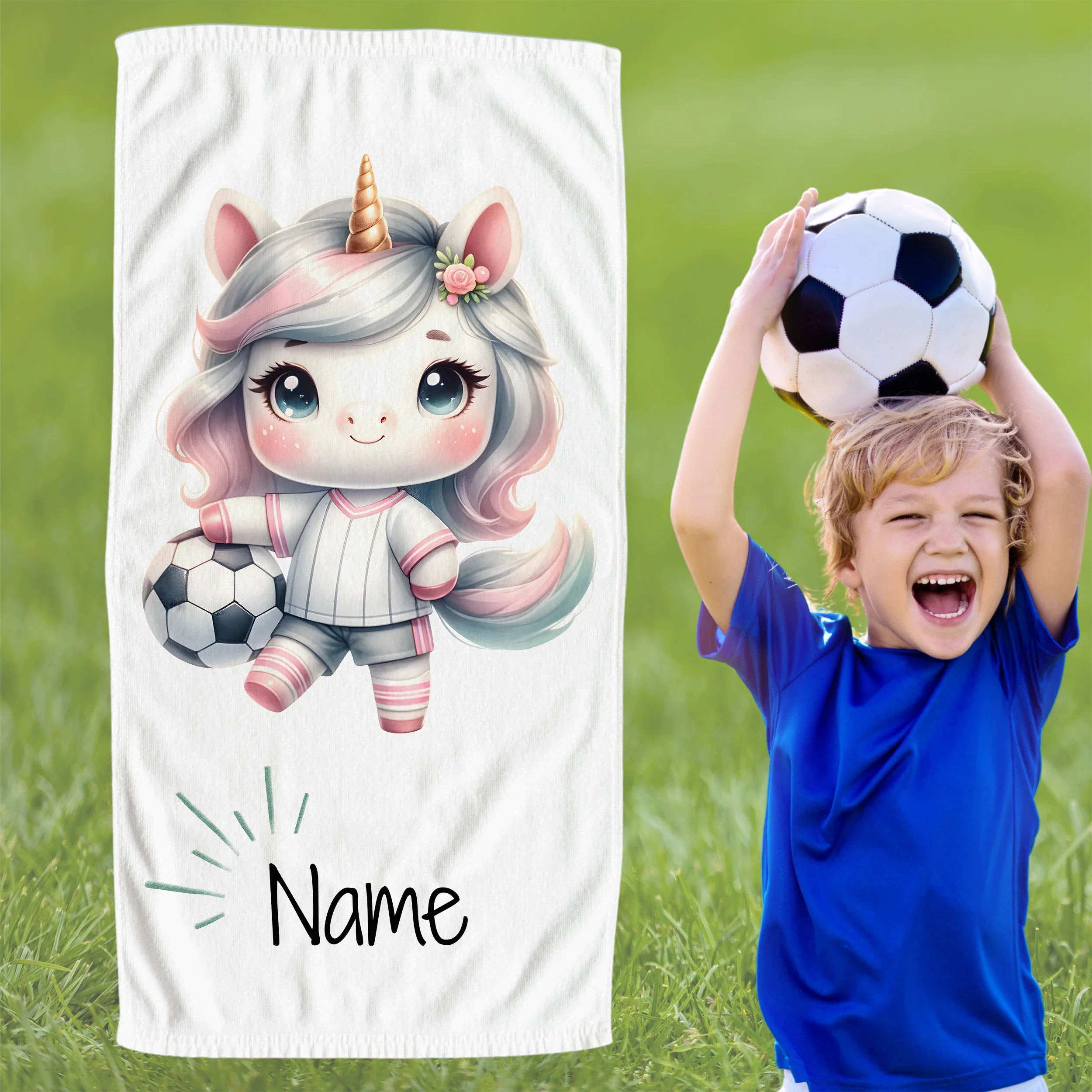 Handtuch Einhorn mit Fußball - Image 4