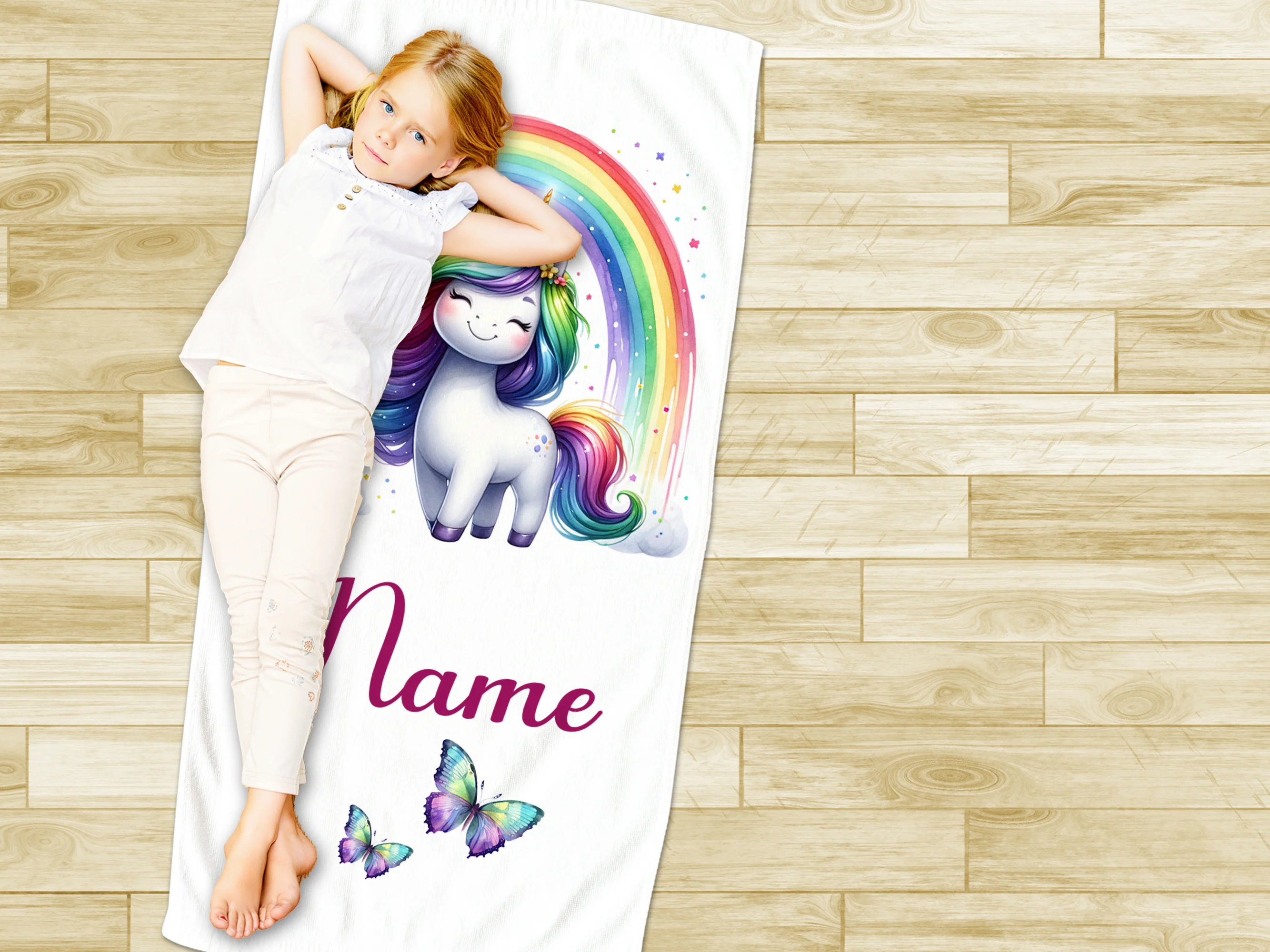Handtuch Einhorn mit Regenbogen - Image 3