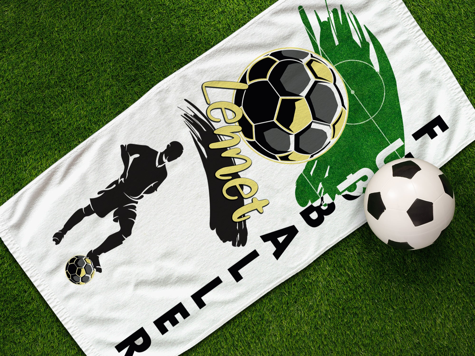 Handtuch Fußballer in grün - Image 4