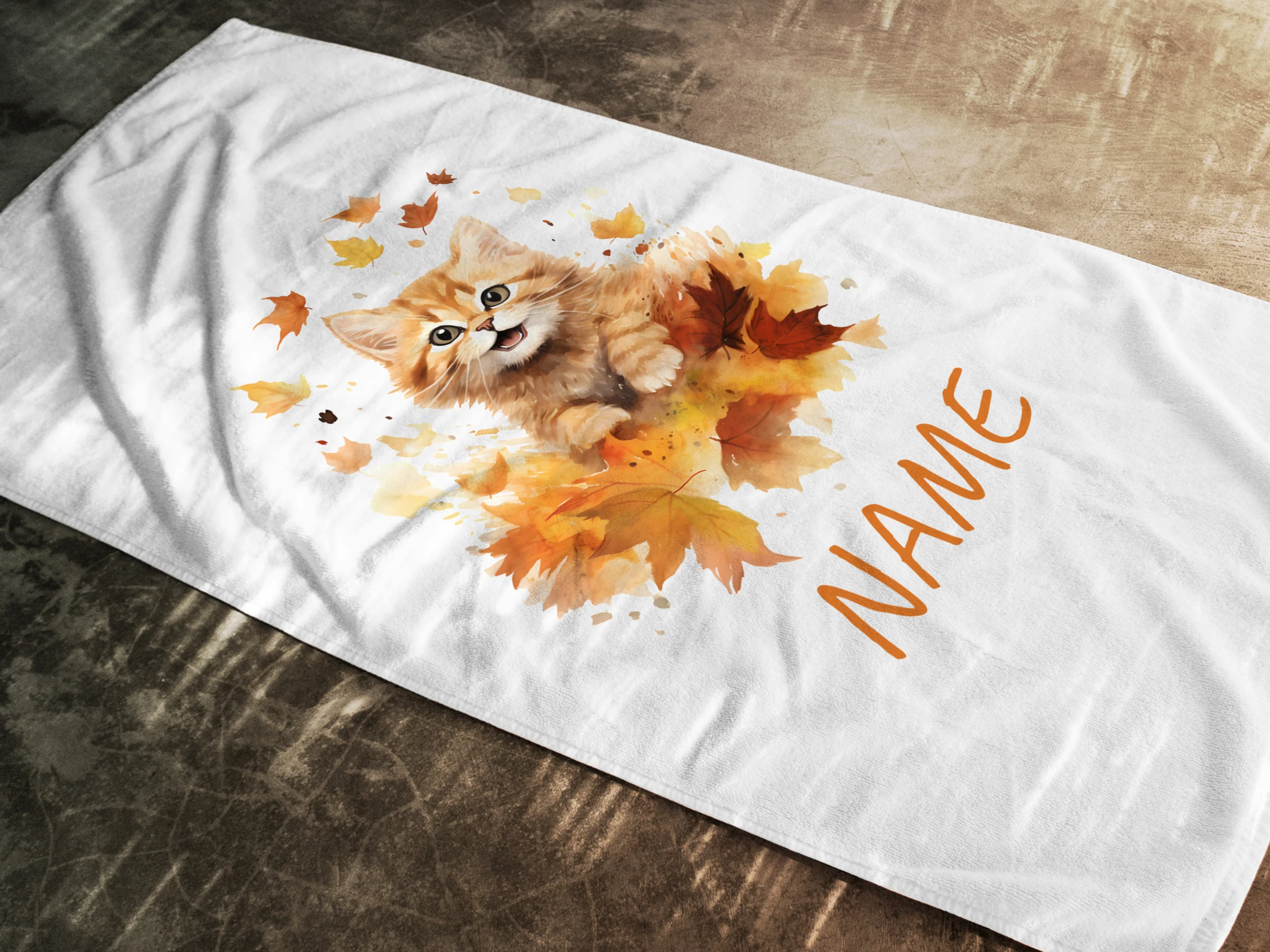 Handtuch Kätzchen - Kuschelige Momente im Herbst - Image 2