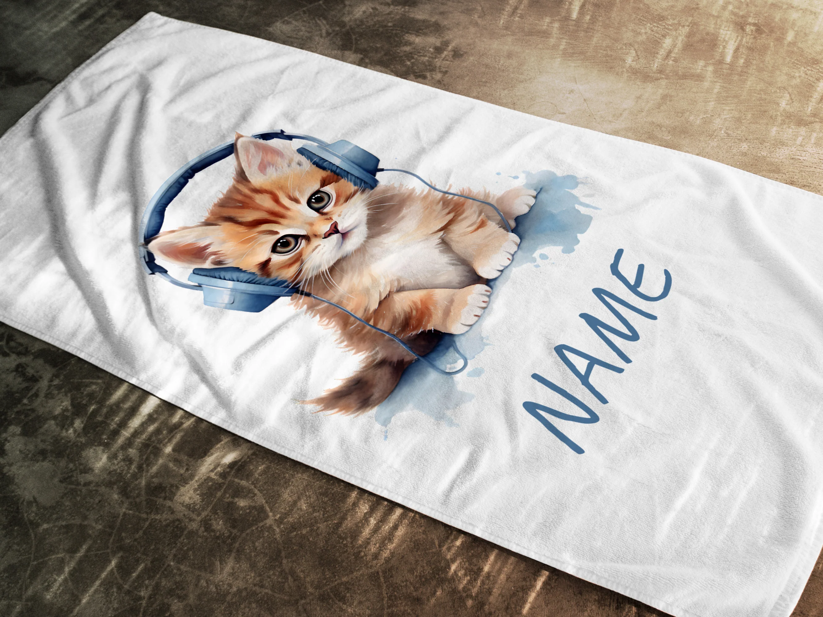 Handtuch Katze mit Kopfhörern - Für kleine Musikliebhaber - Image 2