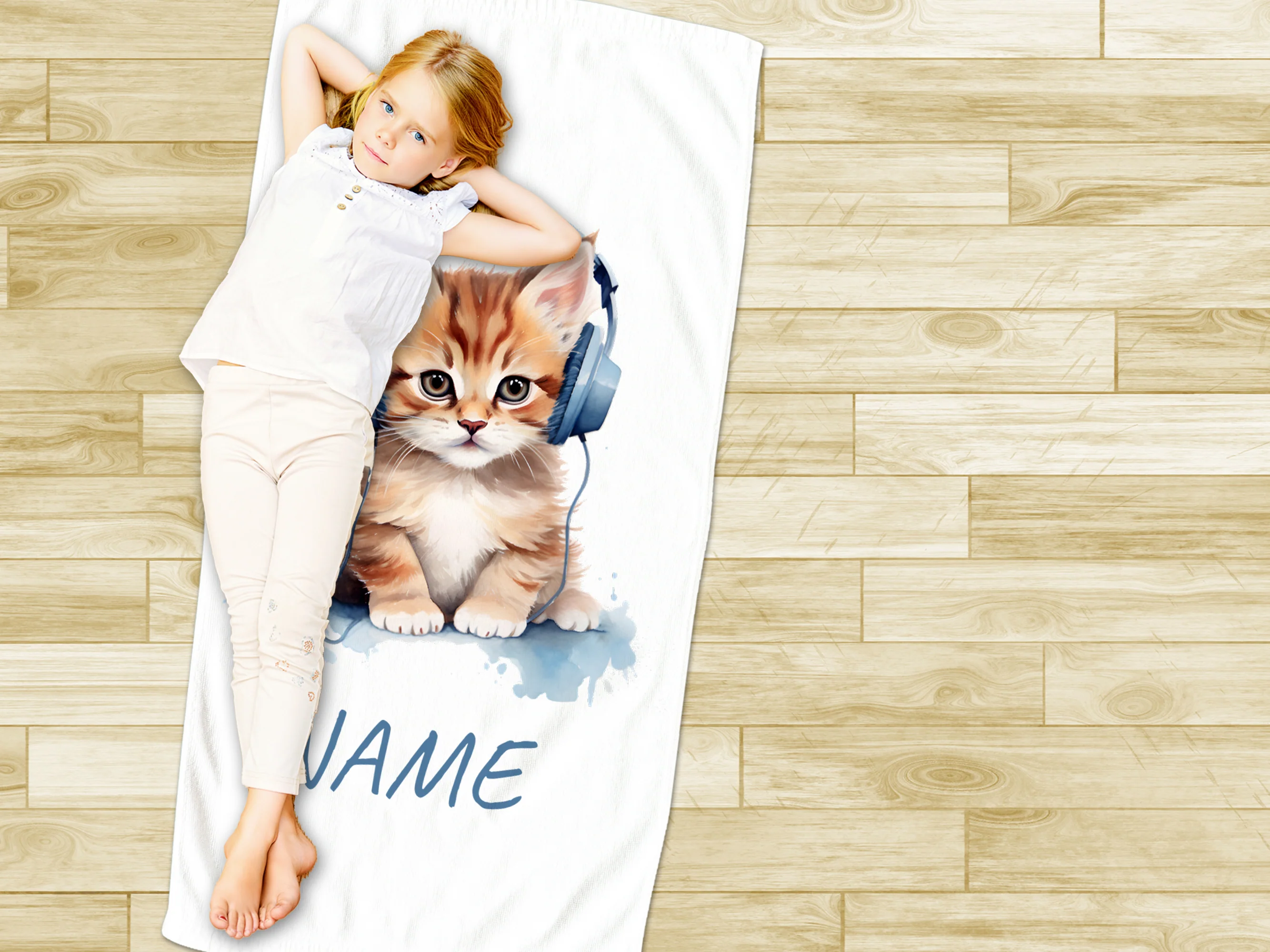 Handtuch Katze mit Kopfhörern - Für kleine Musikliebhaber - Image 3