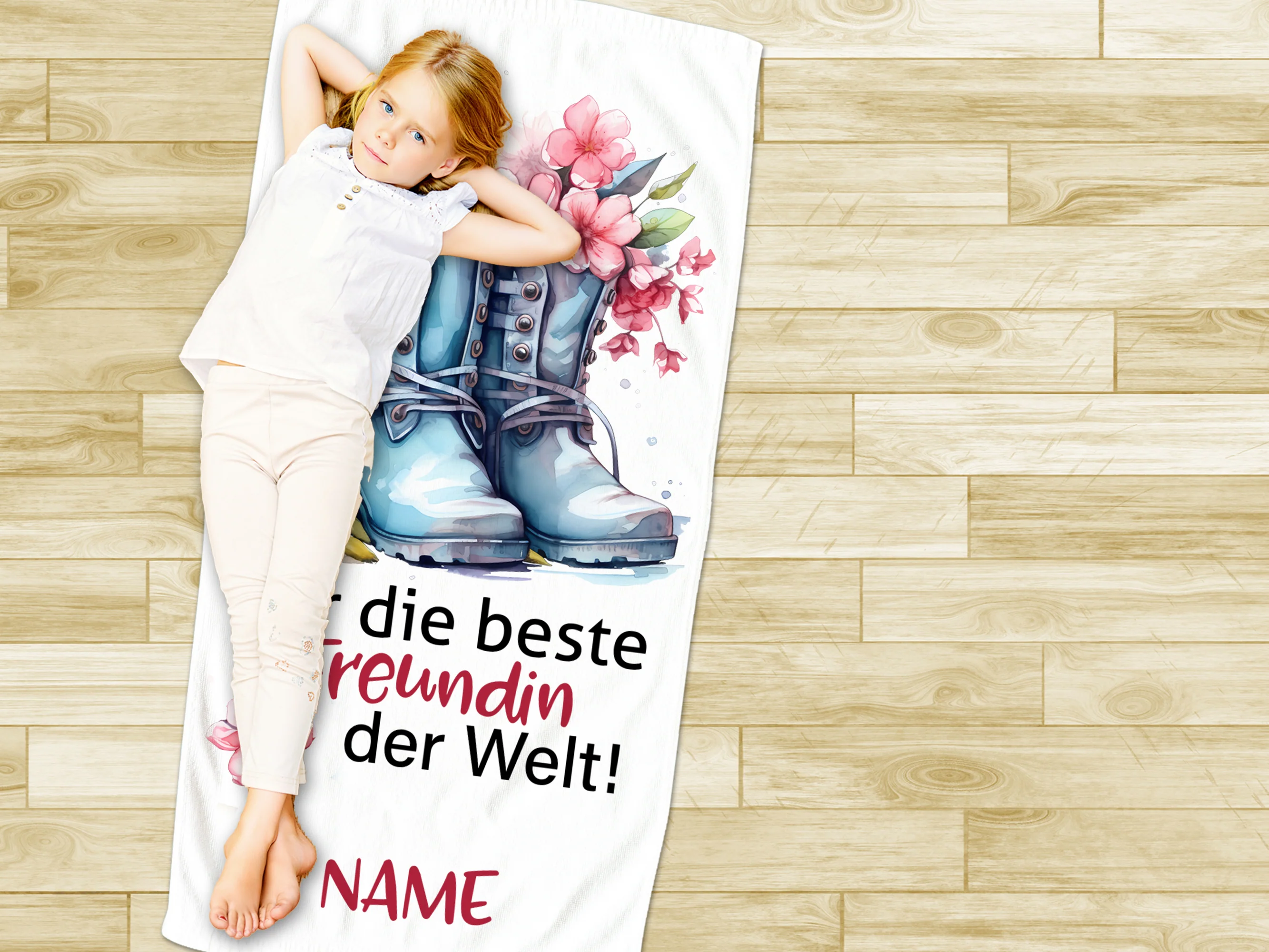 Handtuch mit Blumen und Stiefeln - Image 3