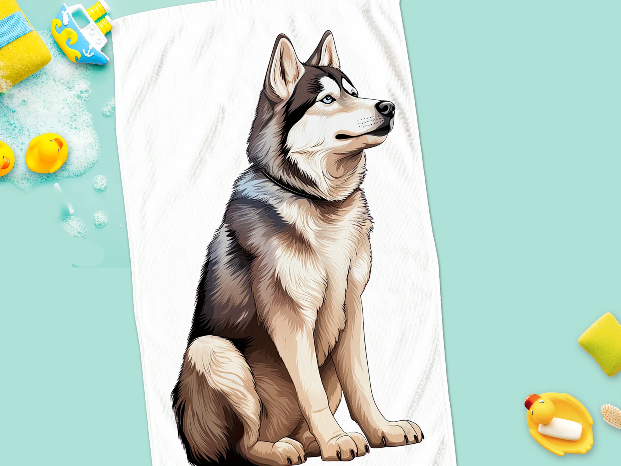 Handtuch mit Husky-Motiv - Image 4