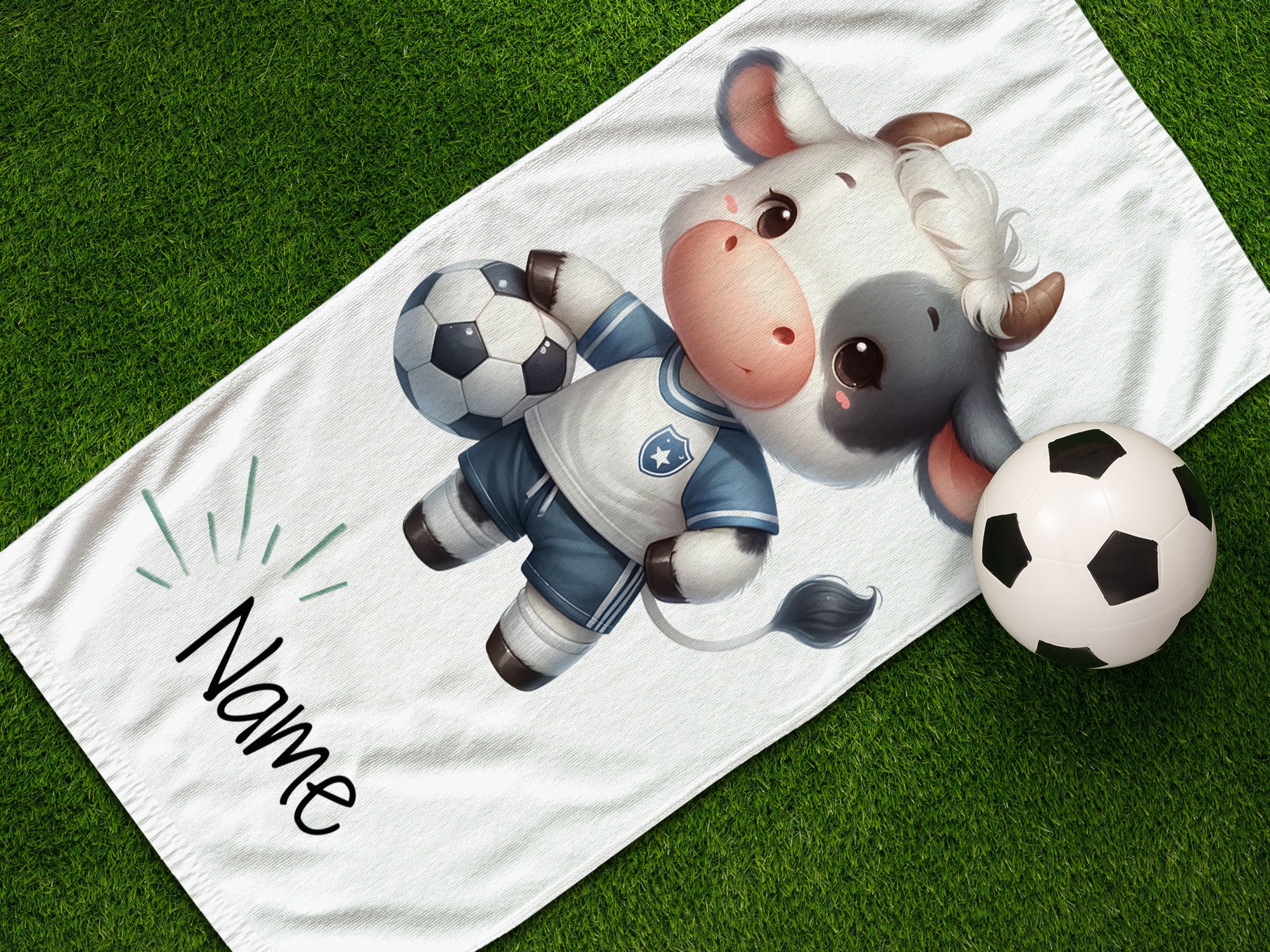 Handtuch mit niedlicher Fußball-Kuh - Image 3