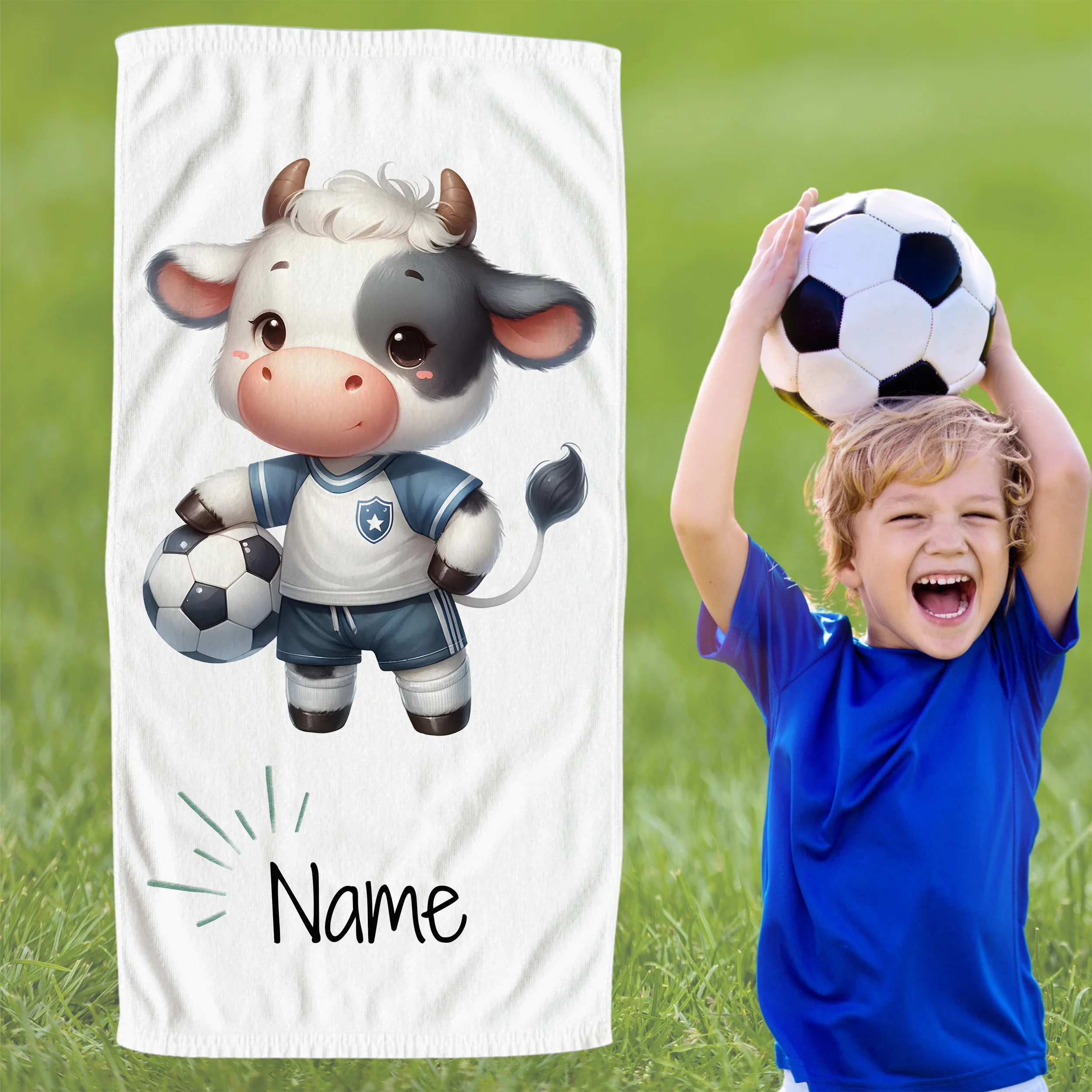 Handtuch mit niedlicher Fußball-Kuh - Image 4