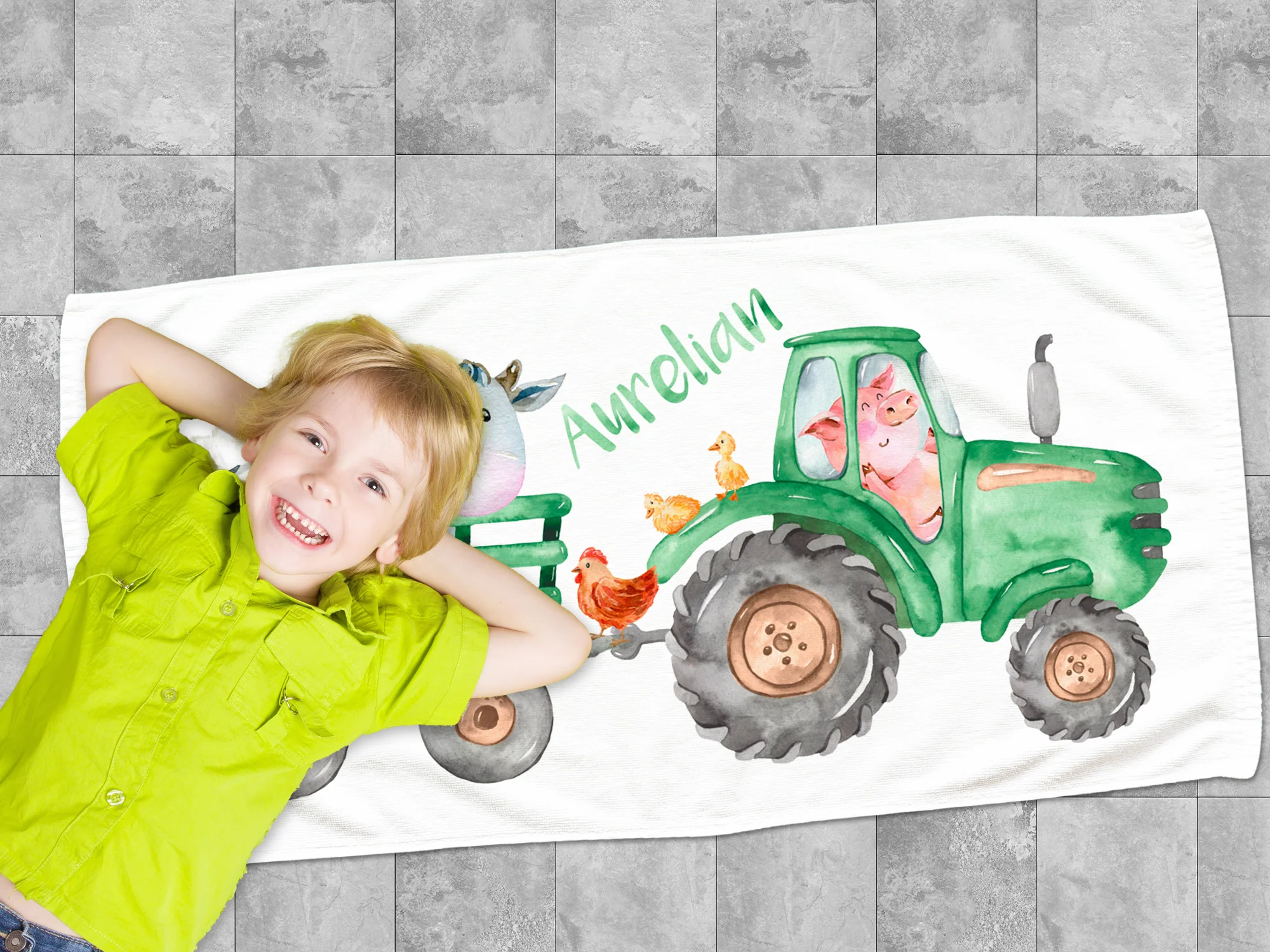 Handtuch Traktor mit Kuh - Image 3