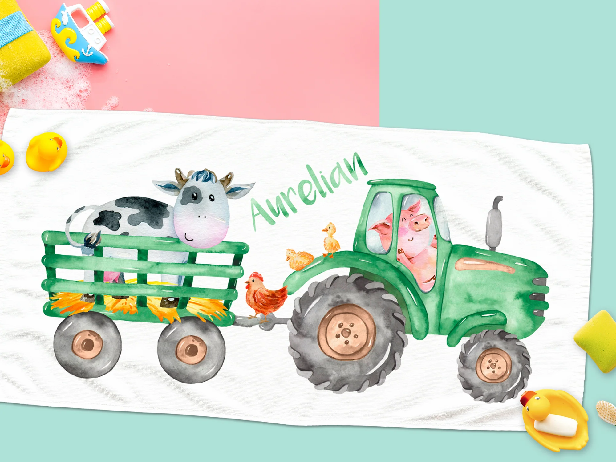 Handtuch Traktor mit Kuh - Image 4