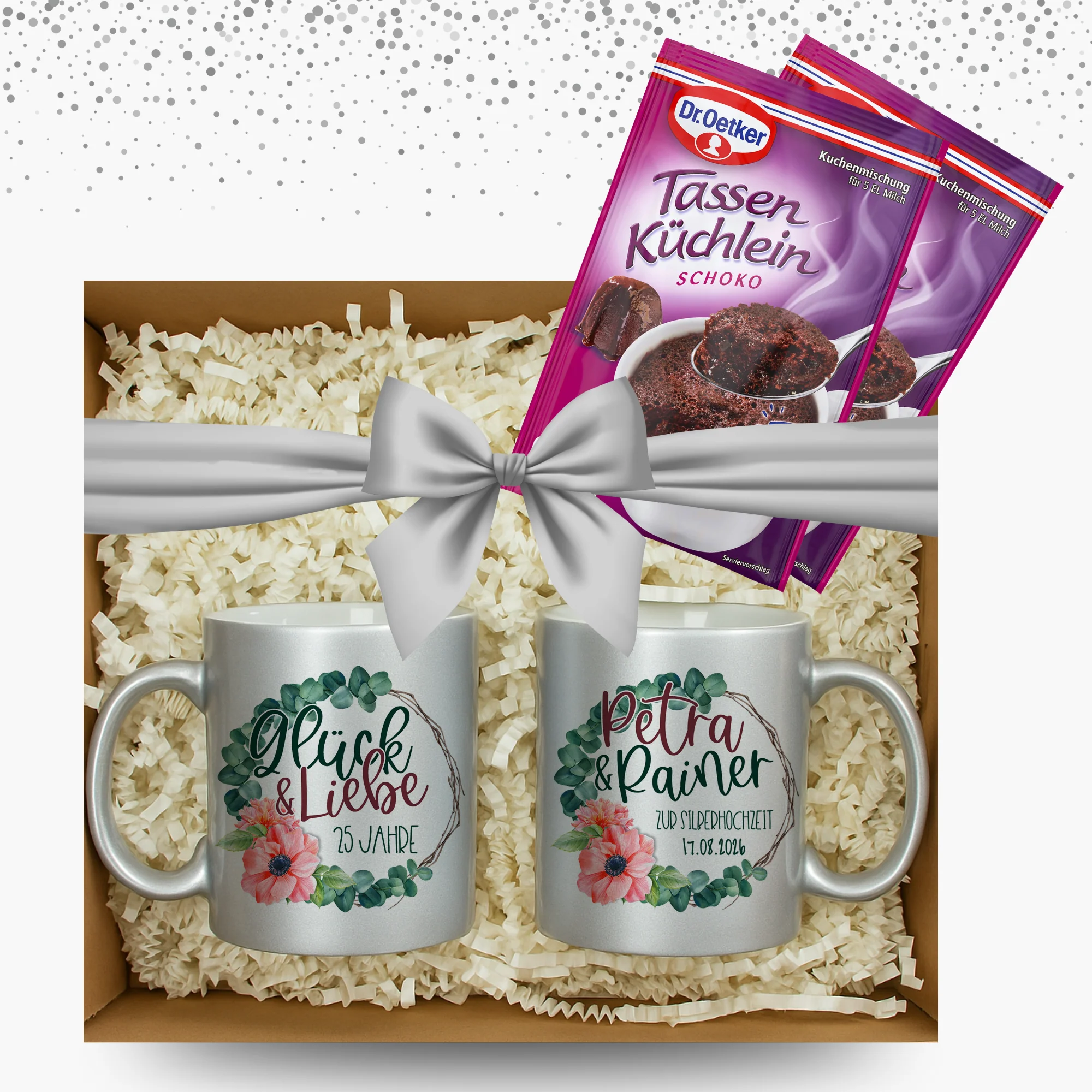 Geschenkset Zwei Tassen mit Blumen - Image 3