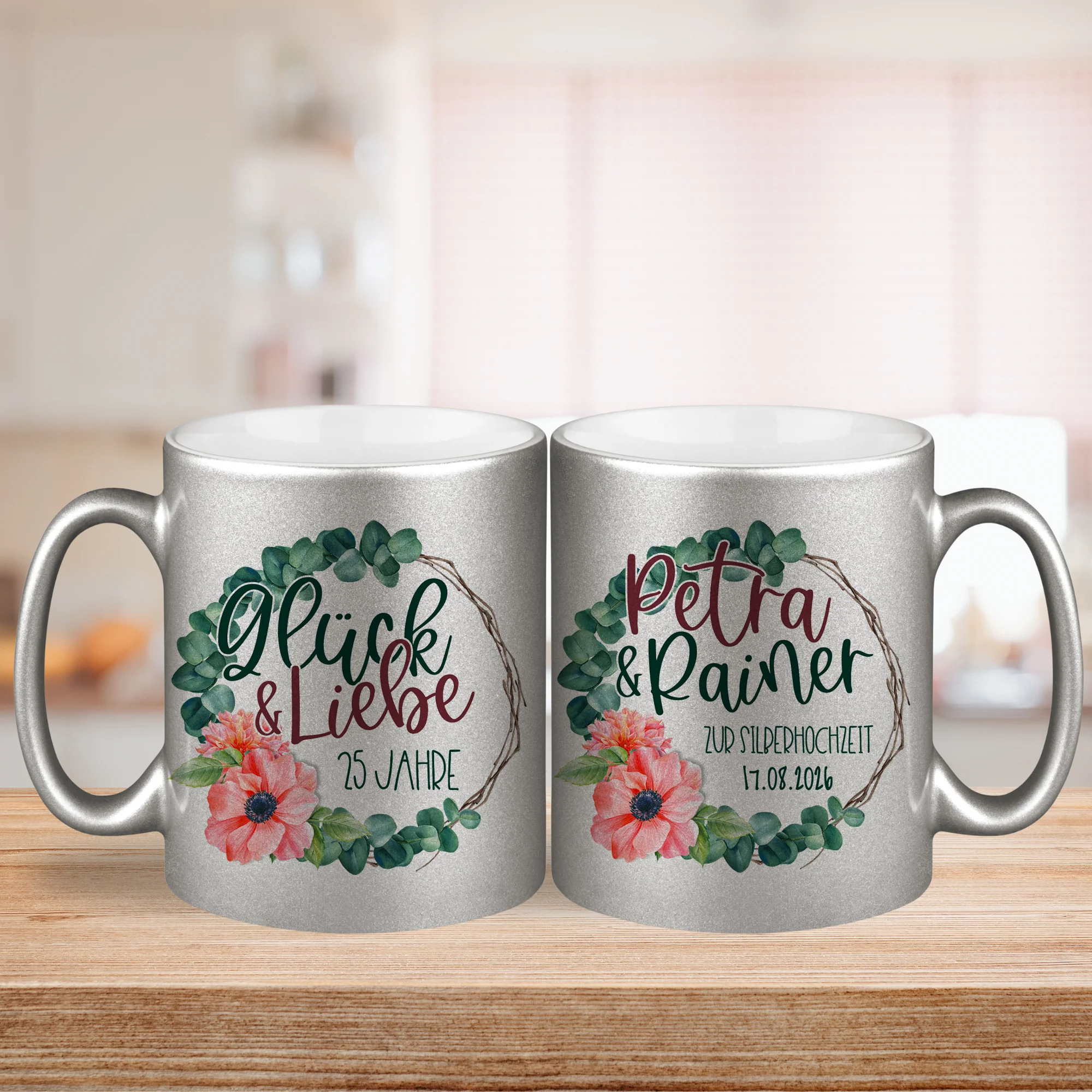 Geschenkset Zwei Tassen mit Blumen - Image 5