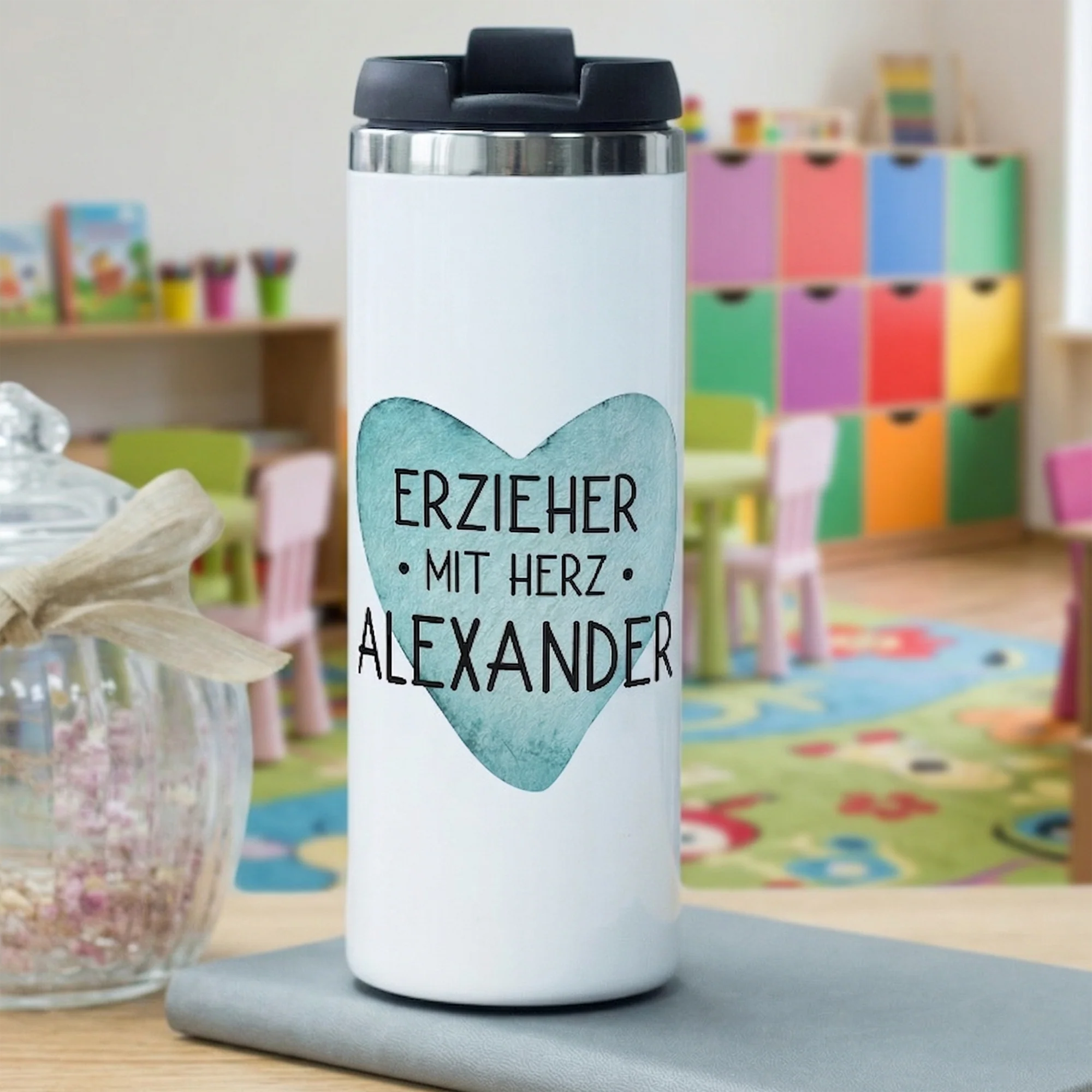 Kaffeebecher Erzieher mit Herz - Image 4