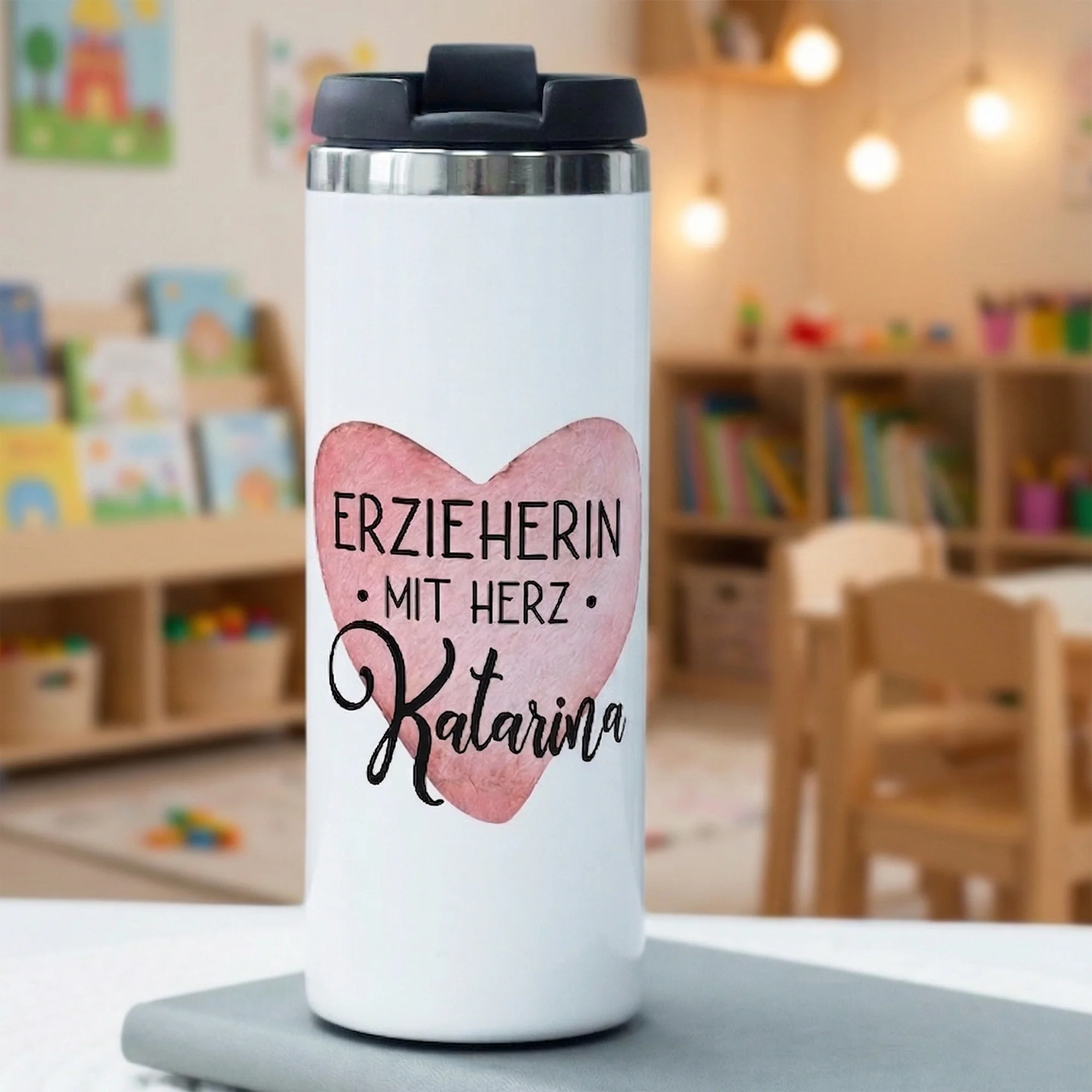 Kaffeebecher Erzieherin mit Herz - Image 3